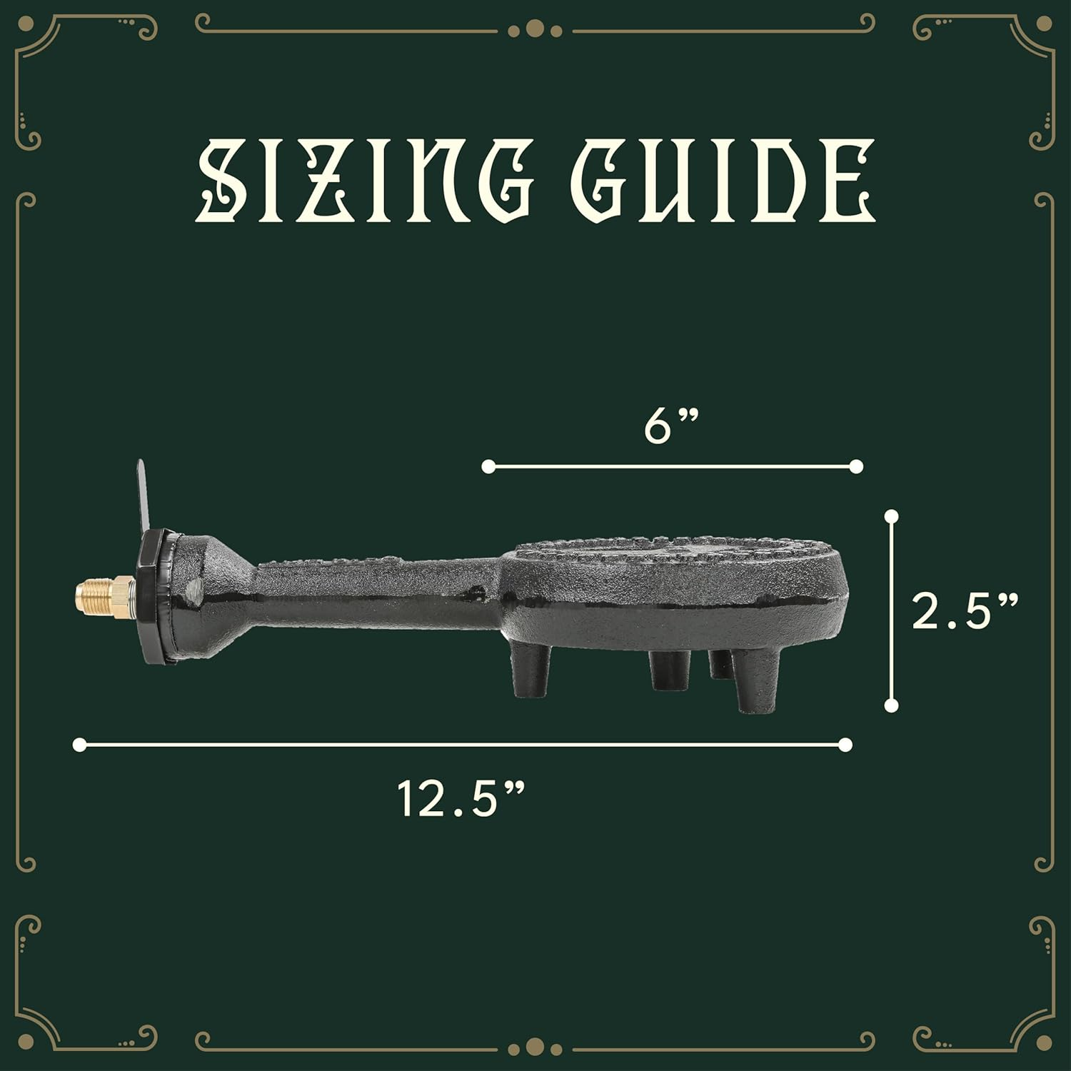 Concord 6" Diameter High Pressure Burner Head with Brass Orifice and Build in Stand (Burner Head with Regulator Hose)