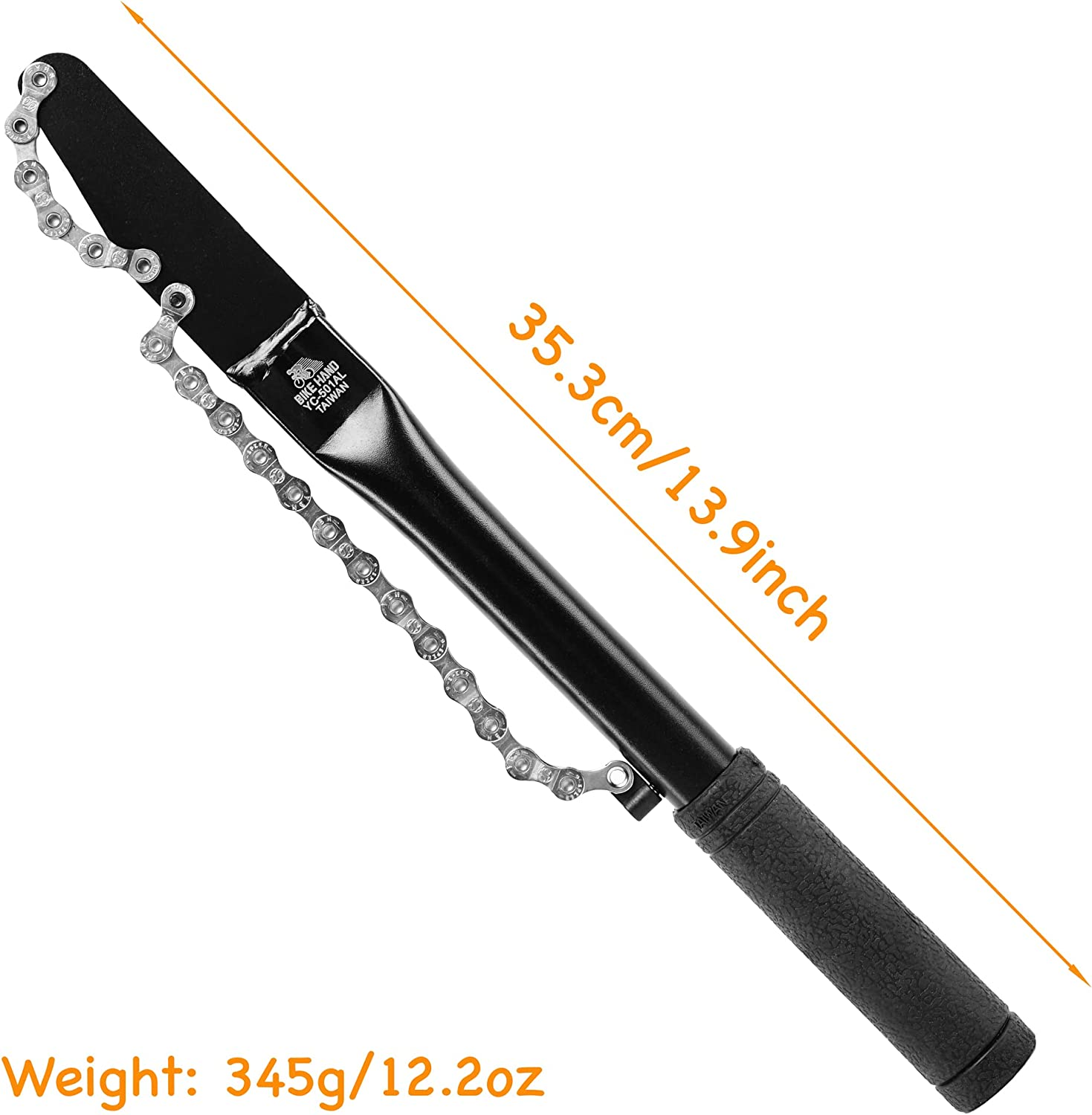 BIKEHAND Compatible with Shimano Sram Freewheel Turner Install Removal Chain Whip Tool Kit - Cassette Remover - MTB Road 8 9 10 11 12 Speed - Extra Long Handle New image number 4