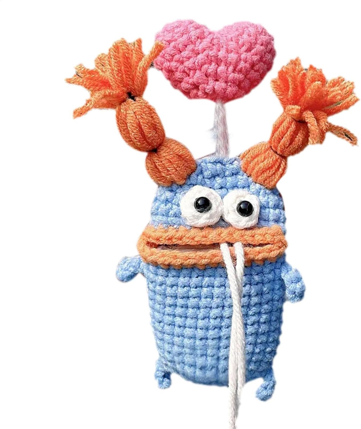 Key Fob Pouch Crochet Large Sausage Mouth Key Case Holder Creative Cute Key Case Lovely Pure Crochet Key Pouch Handmade Woven Keychain for Home Keys Sausage Mouthpiece Key Cover - C image number 7