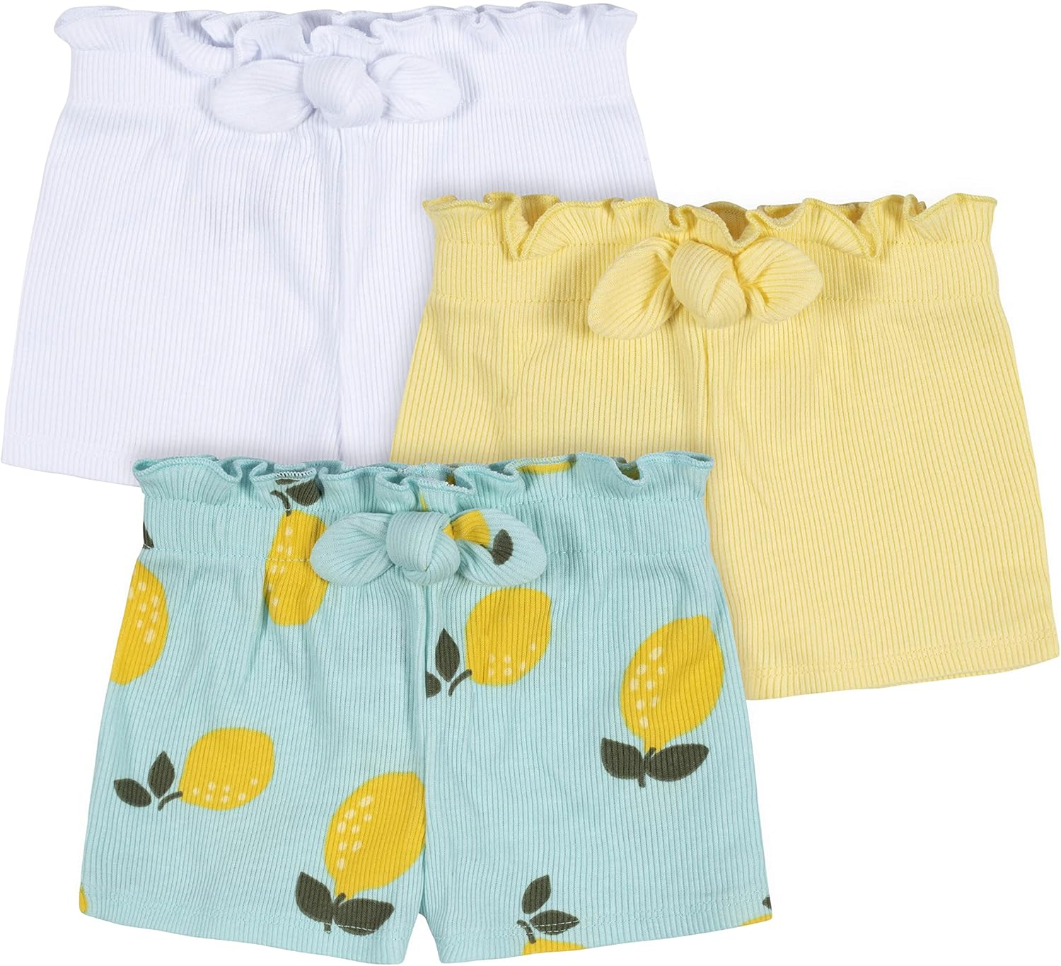 Gerber Baby Girls' Toddler 3-Pack Pull-On Knit Shorts