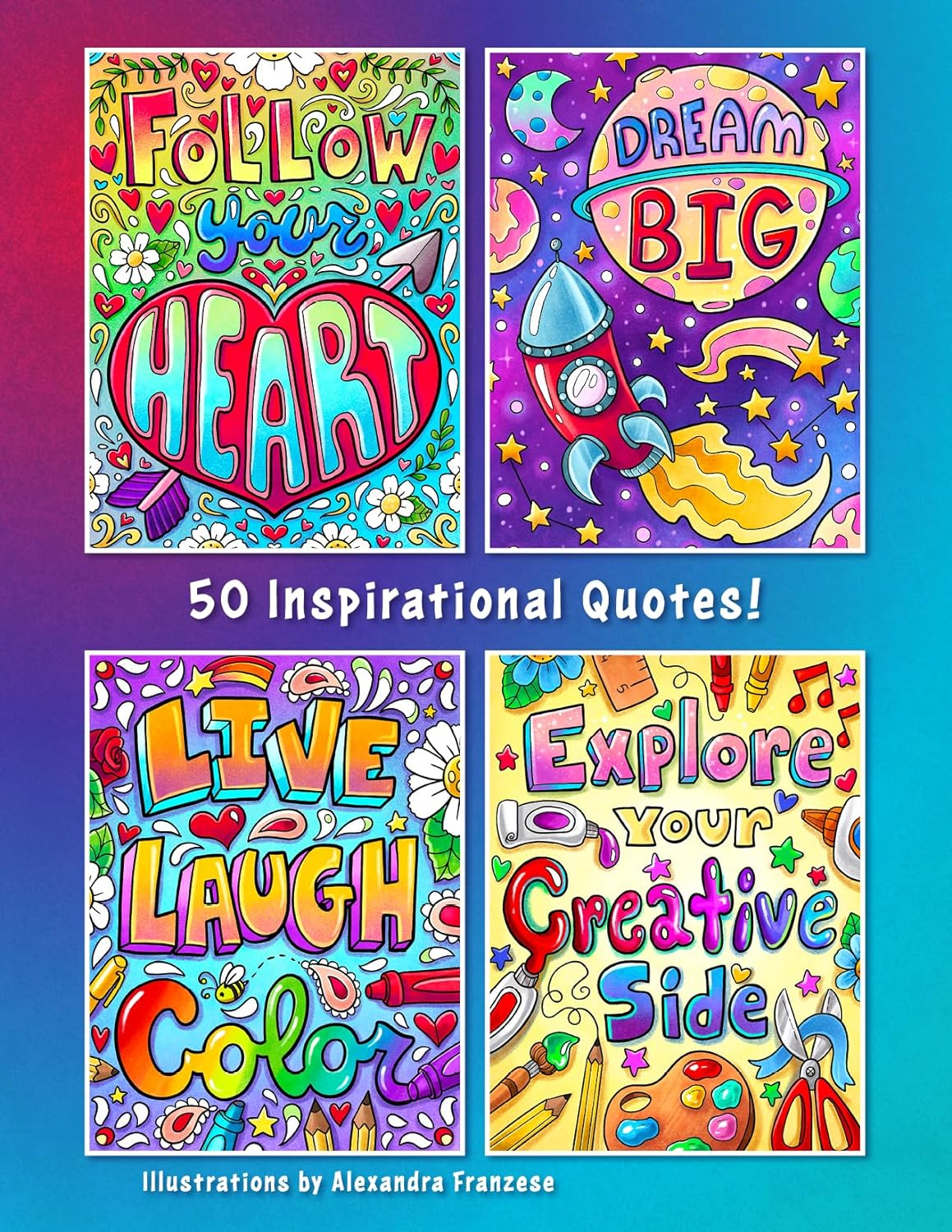Positive Quotes: an Inspirational Coloring Book for Adults, Teens, and Kids with Positive Affirmations, Motivational Sayings, and More! image number 5