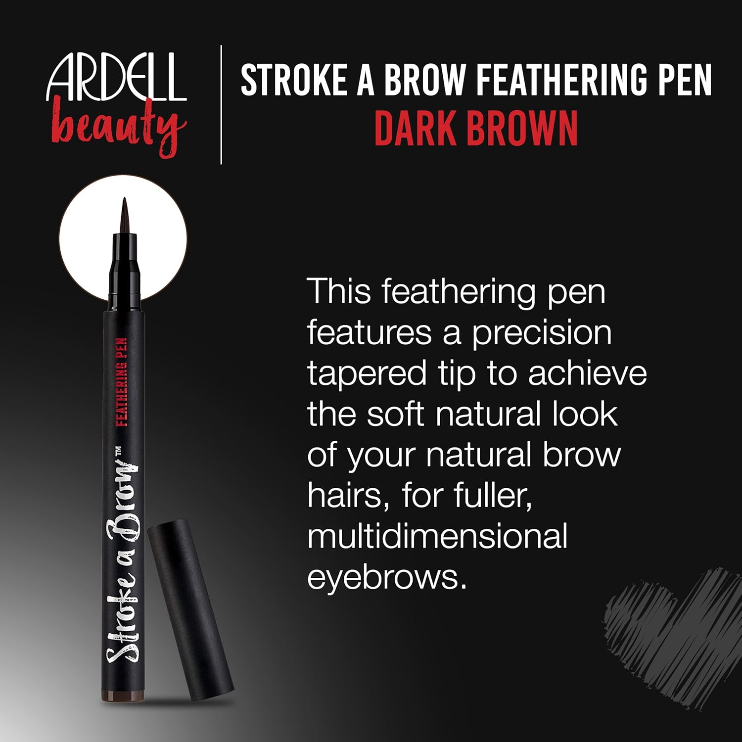 Ardell Stroke a Brow Feathering Pen, Dark Brown, 1.2 Grams image number 5