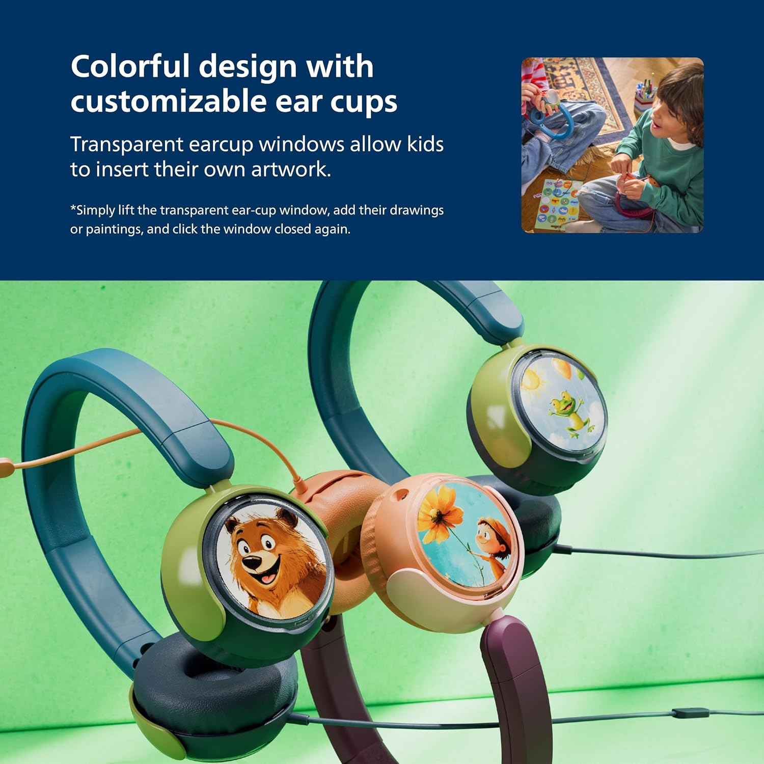 Philips TAK2000MP 2000 Series on Ear Wired Kids Foldable Headphones - Volume Limited, Audio Sharing, 3.5Mm and USB-C Cable Included - Magenta Purple image number 3