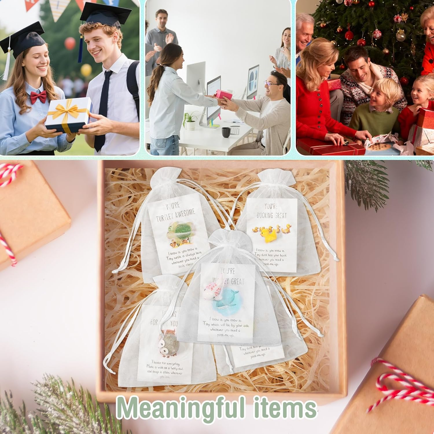 Awobepl Inspirational Appreciation Resin Animal Present,Waterproof Versatile Office Animal Ornament Favor,Pun Motivational Note Cardsfor Employee Coworker Teacher (Style 1) image number 5