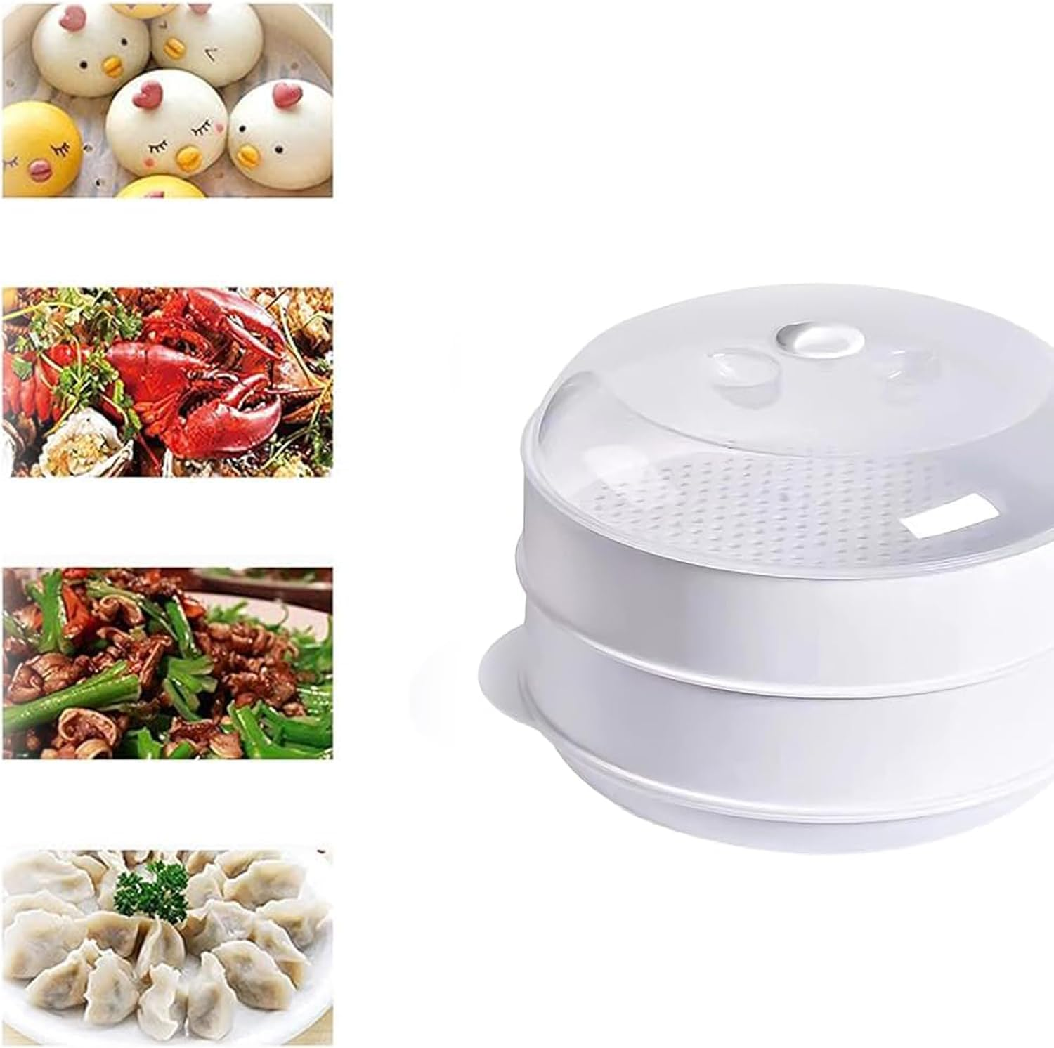 Microwave Vegetable Steamer for Cooking, Microwave Steamer with Lid, Health Vegetable Steamer, Bpa Free (Double Classic Style) image number 3