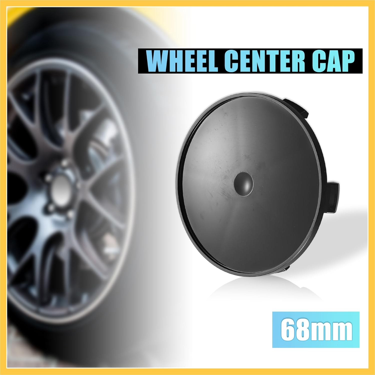 REPAIROCK 4 Pcs 68Mm Dia Black 5 Clips Automotive Wheel Center Tyre Hub Caps Cover for Car Auto Replacement Parts