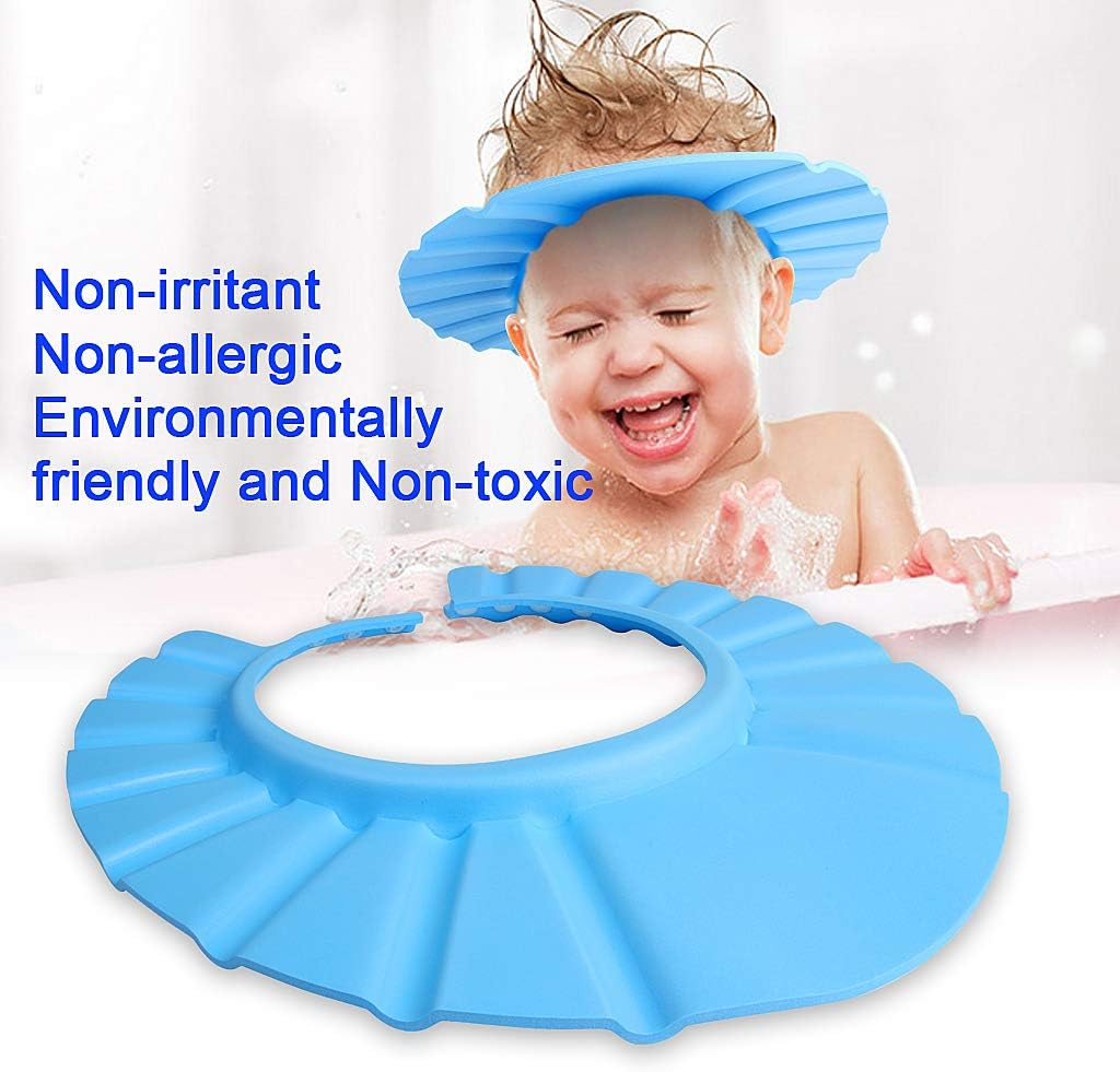 Safe Shampoo Bathing Cap Hat, Ewinever 4PCS Bath Protection Eyes & Face Cap Soft Adjustable Visor Hat for Toddler, Baby Kids, Children image number 4