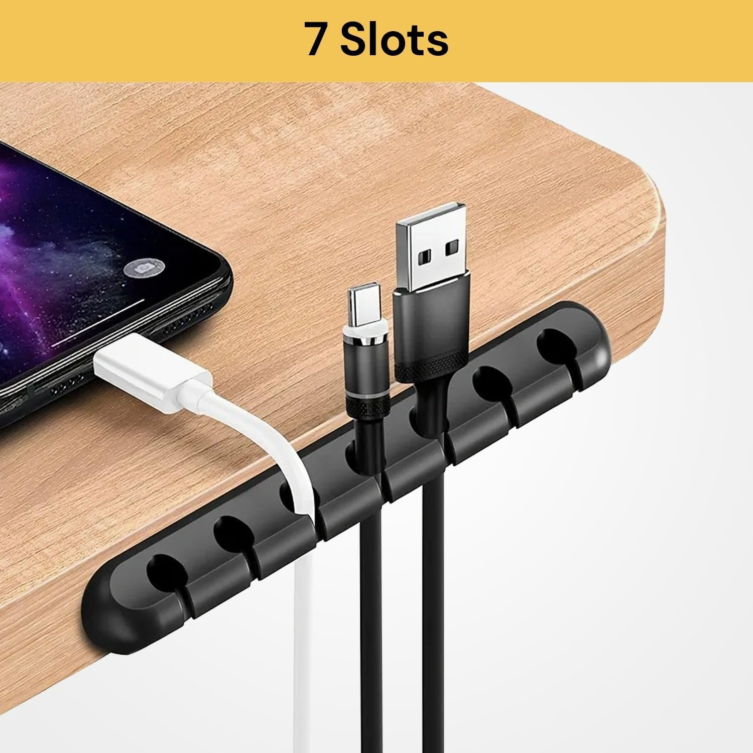Spendeal 7 Slots Cable Clips Cord Management Organizer Silicone Adhesive Hooks, Wire Holder USB Power Charging Accessory Mouse PC Nightstand Desktop Wall Phone Workspace Office image number 2
