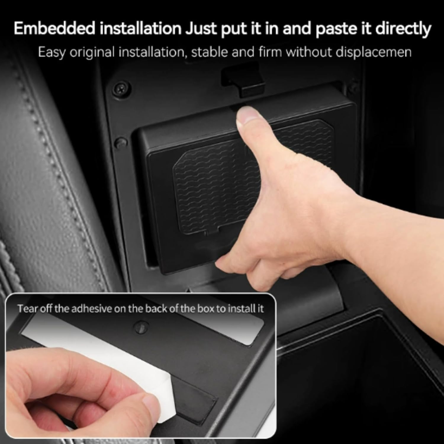 ABS Plastic Center Console Privacy Organizer Compatible with Mitsubishi L200/Triton 2024 2025 Armrest Box Hidden Storage Tray Accessories image number 4