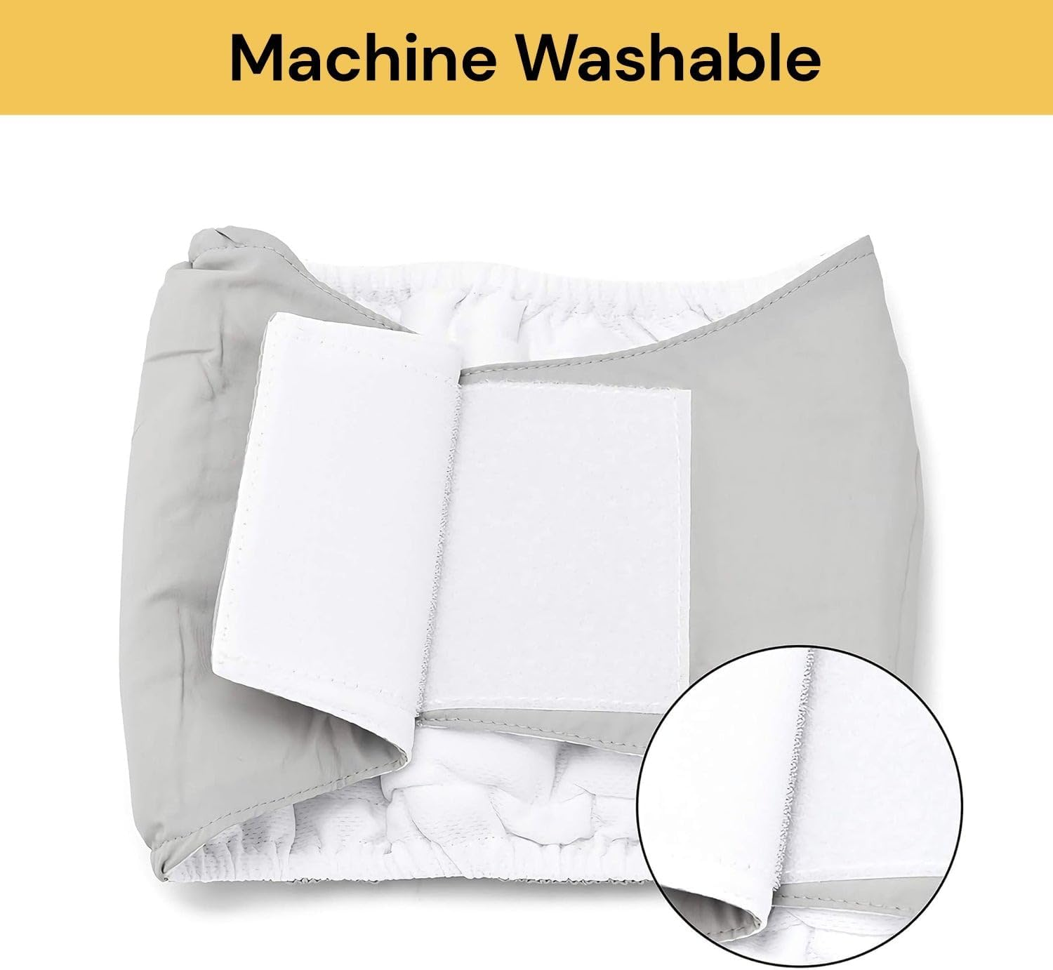 EZONEDEAL Washable Male Dog Belly Band, Washable Male Dog Belly Wrap, Dog Diapers, Leakproof Reusable Puppy Diapers, High Absorbing Belly Bands Pee Wrap for Puppy & Doggy (Yellow, L, 1, Count) image number 4