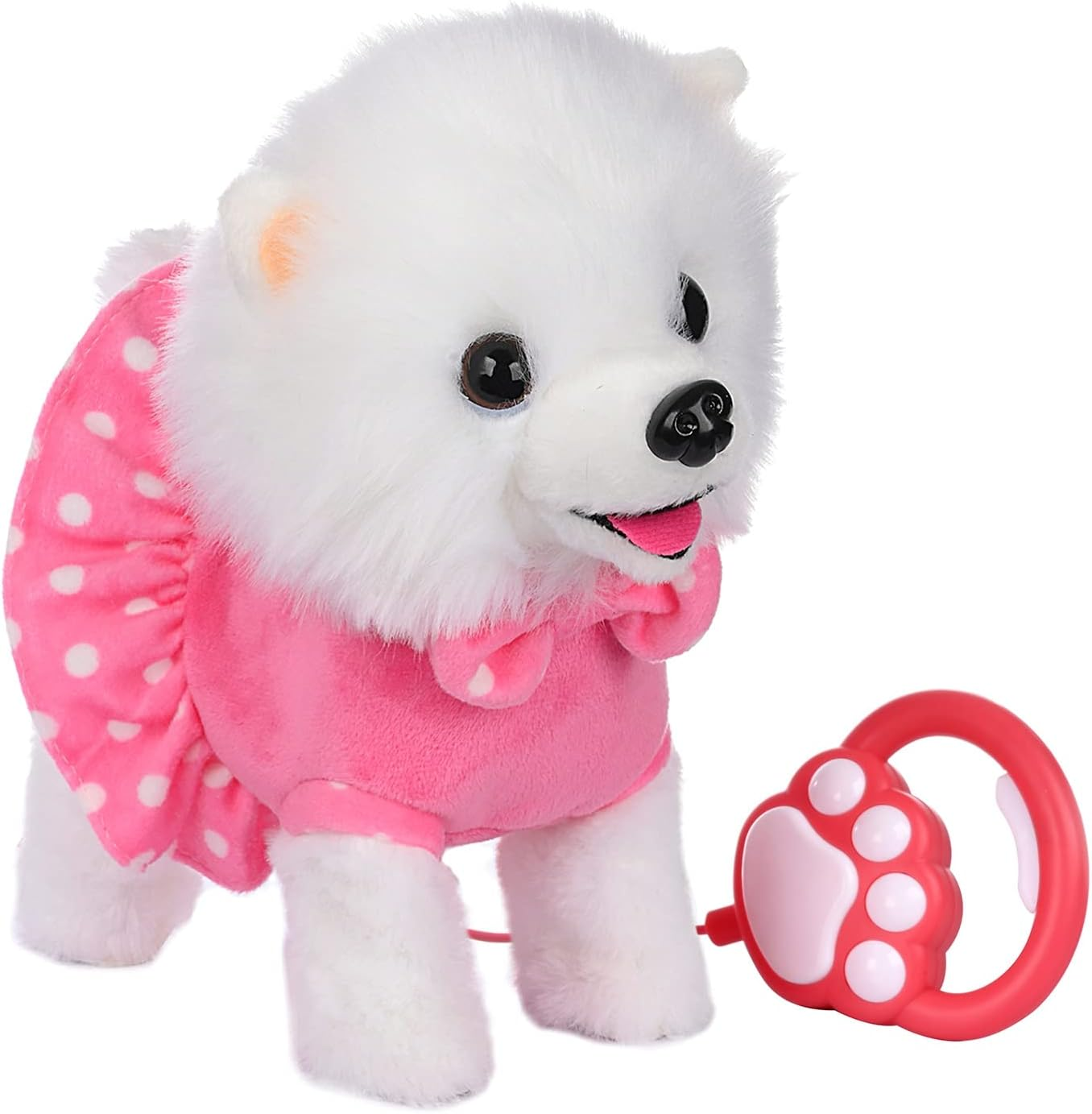 Electronic Plush Dog Toy with Remote Control Pomeranian (White) image number 1
