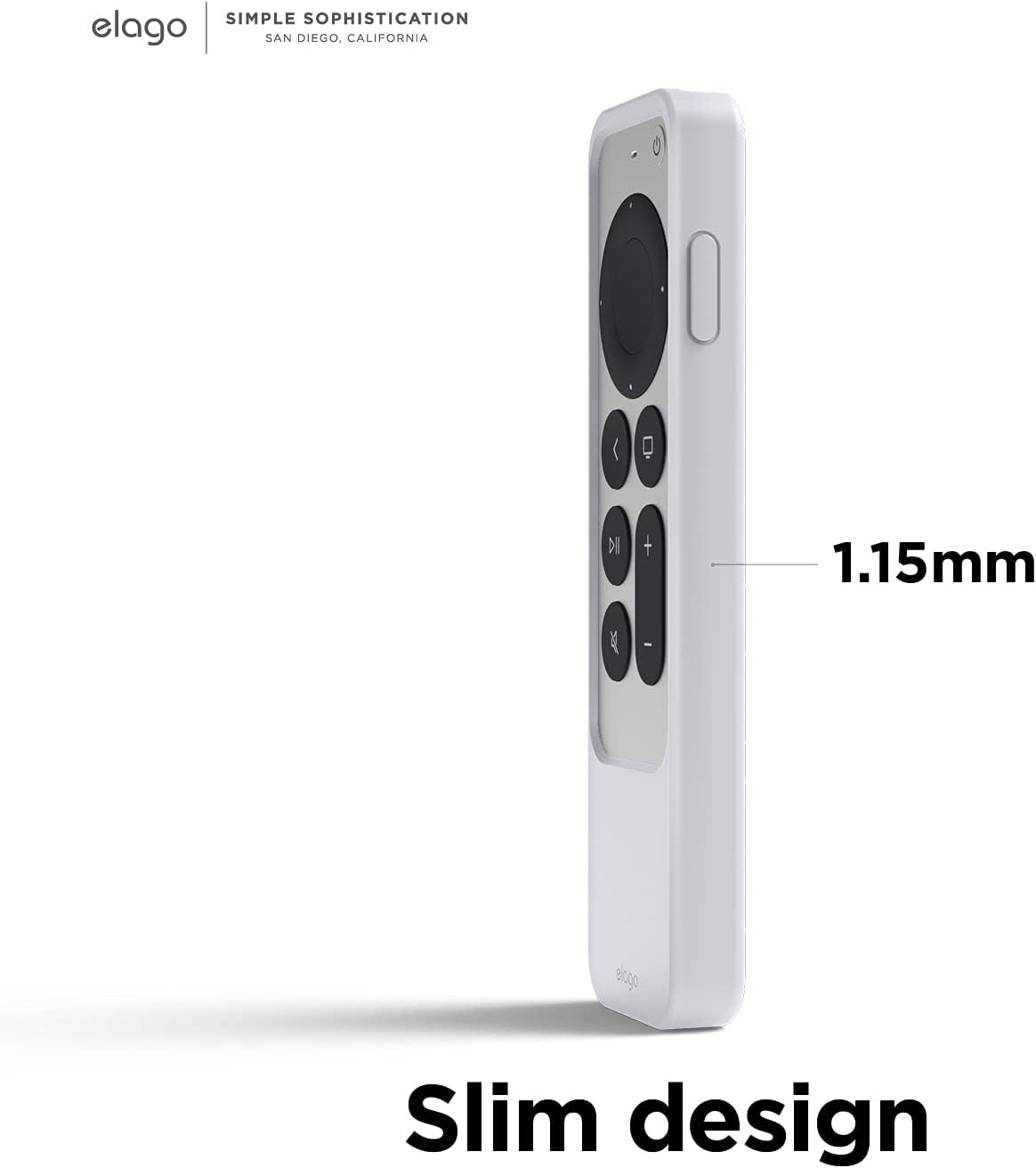 Elago R2 Slim Case Compatible with Apple TV 4K Siri Remote 3Rd Generation (2022) and 2Nd Generation (2021) - Slim Design, Light Weight, Scratch-Free Silicone, Shock Absorption (Nightglow Blue) - Black image number 4