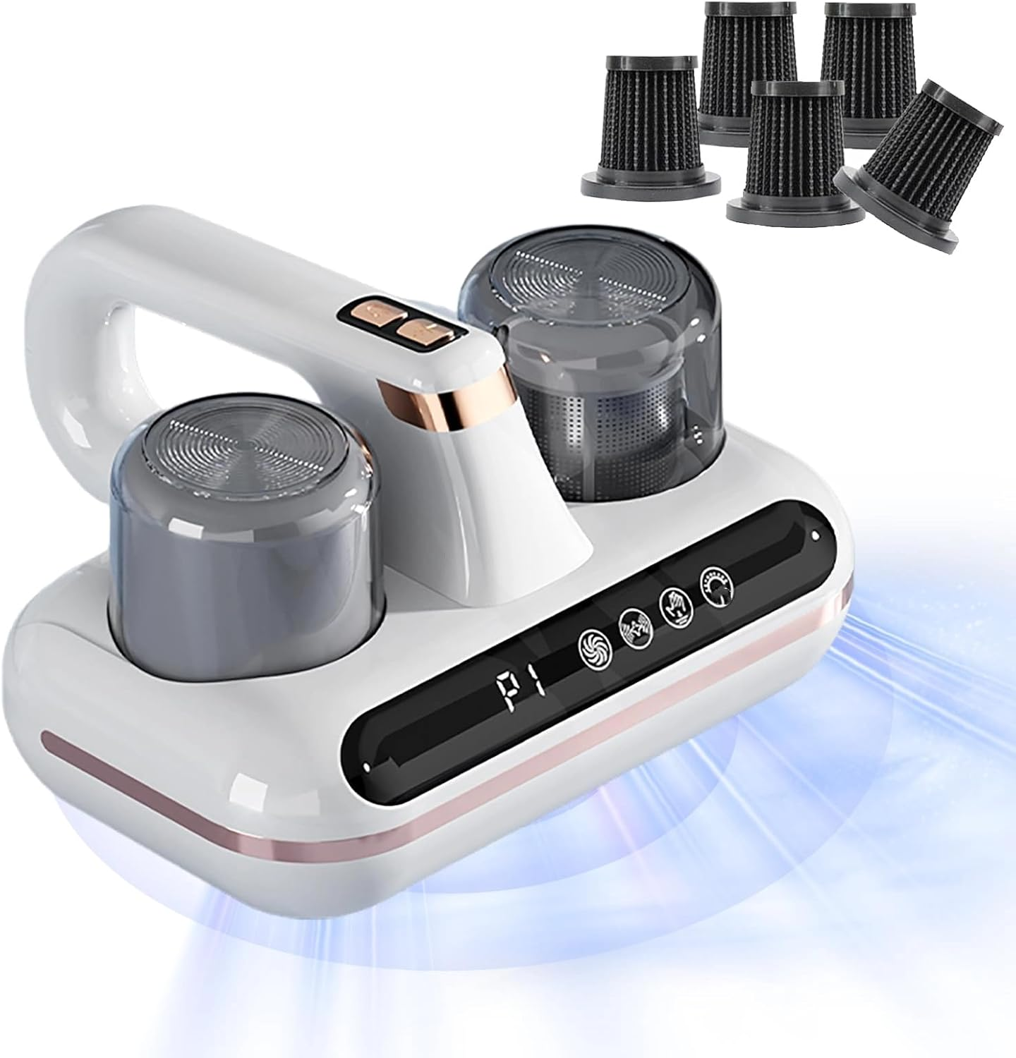 Mattress Vacuum Cleaner, 5-In-1 Handheld Bed Vacuum with 5 Filter Element 16Kpa Strong Suction and Low Noise. Ultrasonic Technology to Clean Dust and Pet Hair from Pillows, Carpets, and Sofas image number 4