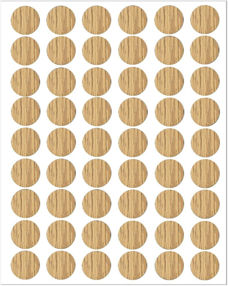 LICQIC Screw Hole Covers Stickers, Self Adhesive Screw Cover Caps Stick on Furniture Sticker Screw Hole, 54 Pcs Natural Oak, 21Mm - Dark Brown image number 4