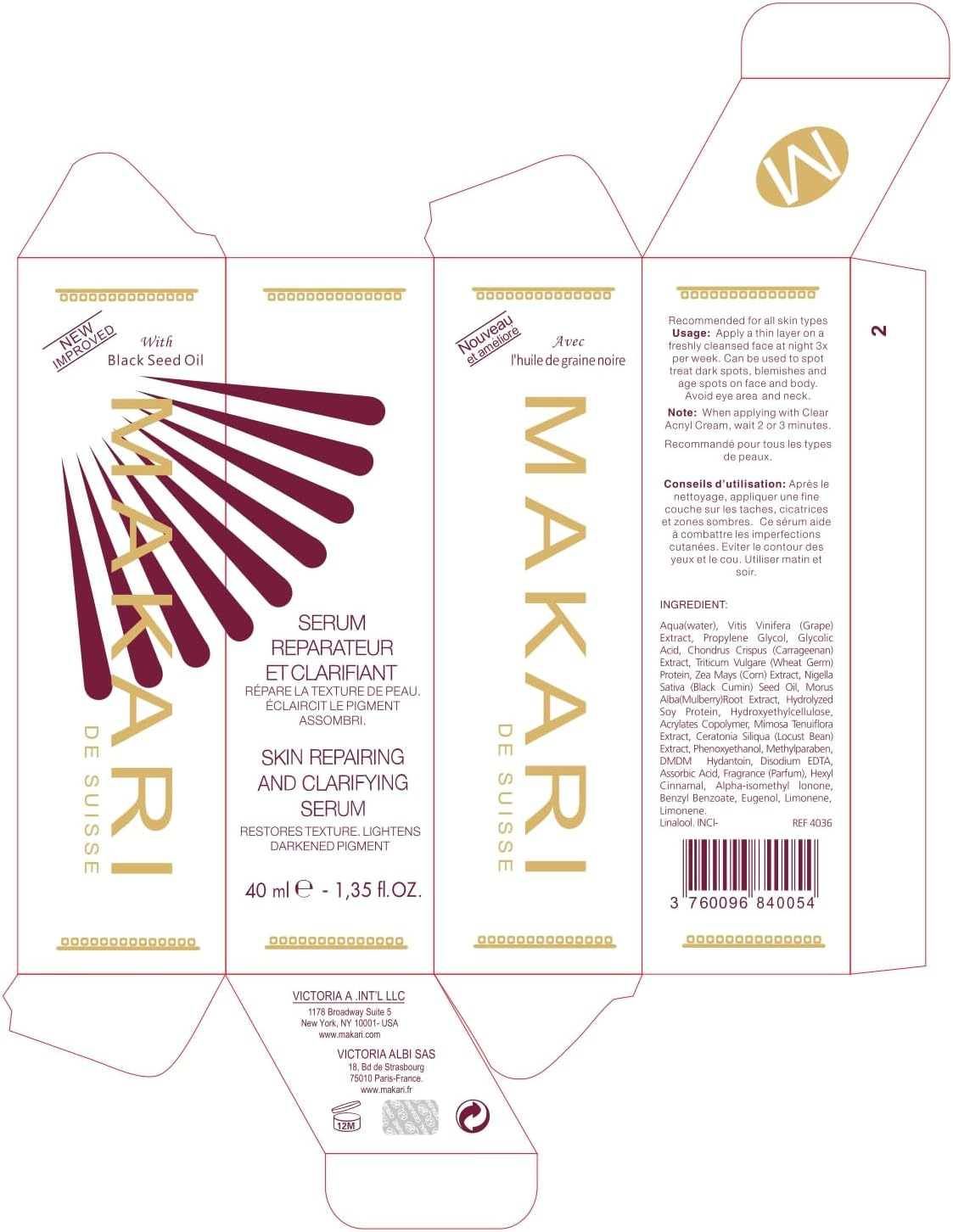 Makari Skin Repairing and Clarifying Face Serum - Skin Care for Extra Collagen Boost - Improves Skin Texture and Tone - Controls Breakouts - 1.35 Oz image number 5