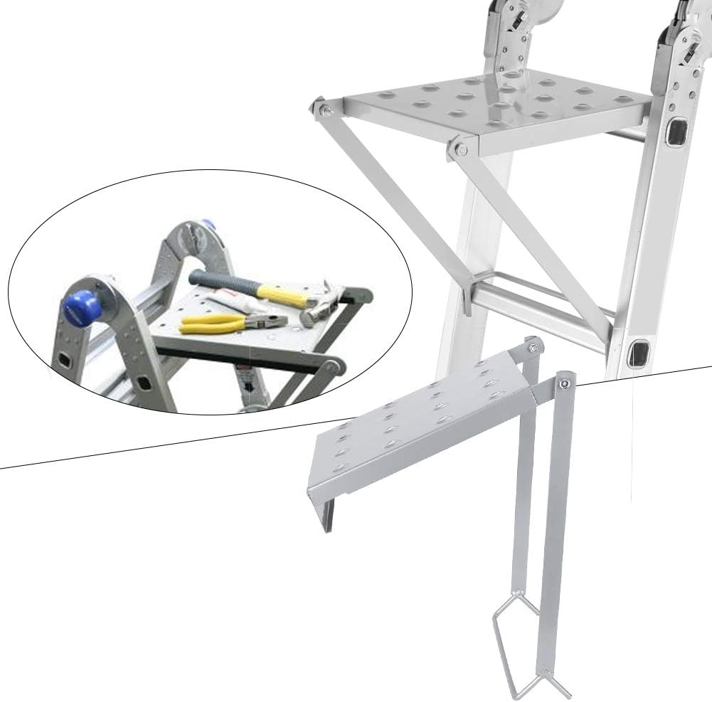 Fdit Heavy Duty Ladder, Work Platform Ladder Stand Accessory with Nonslip Texture and Galvanized round Steel for Small Stepladder 150Kg Load Capacity image number 3