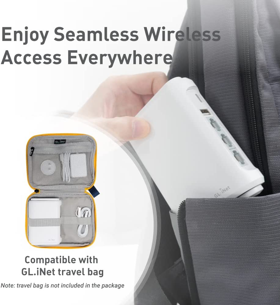 Gl.Inet GL-SFT1200 (Opal) Secure Travel Wifi Router AC1200 Dual Band Gigabit Ethernet Wireless Internet Router with Ipv6 USB 2.0 MU-MIMO DDR3 128MB Ram, Repeater Bridge and Access Point Mode, AU Plug image number 2