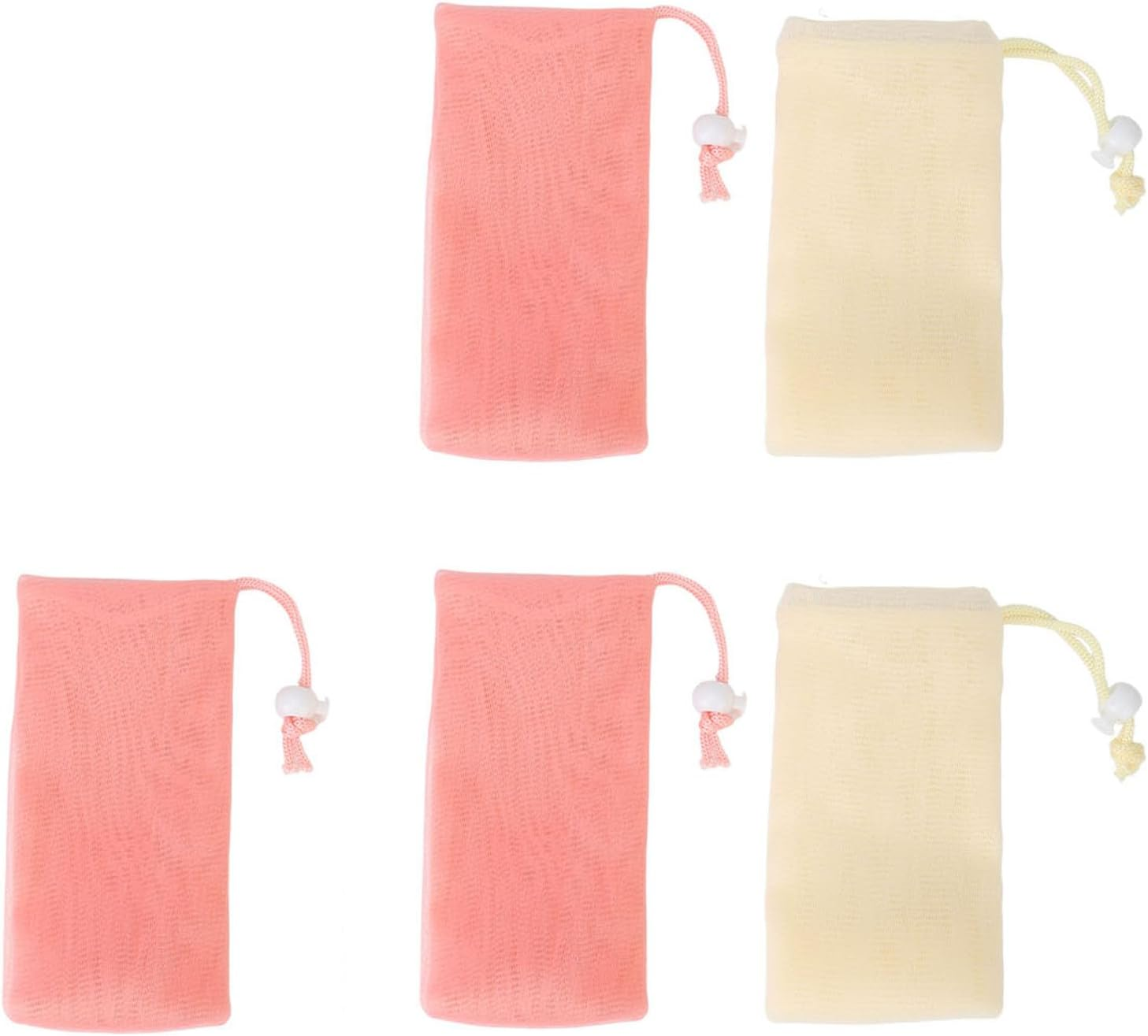 Exfoliating Mesh Soap Pouch, Cleansing Foaming Nets Skin Friendly Multilayer 5 Pcs Hang to Dry for Body Facial Cleaning image number 2