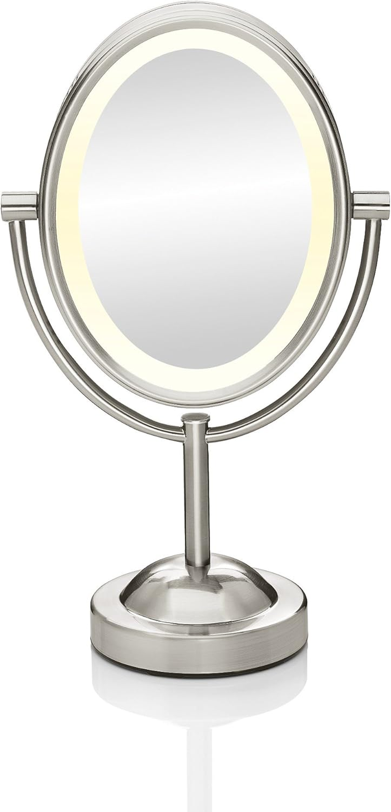 Conair Lighted Makeup Mirror, LED Vanity Mirror, 1X/7X Magnifying Mirror, Double Sided, Corded in Polished Chrome