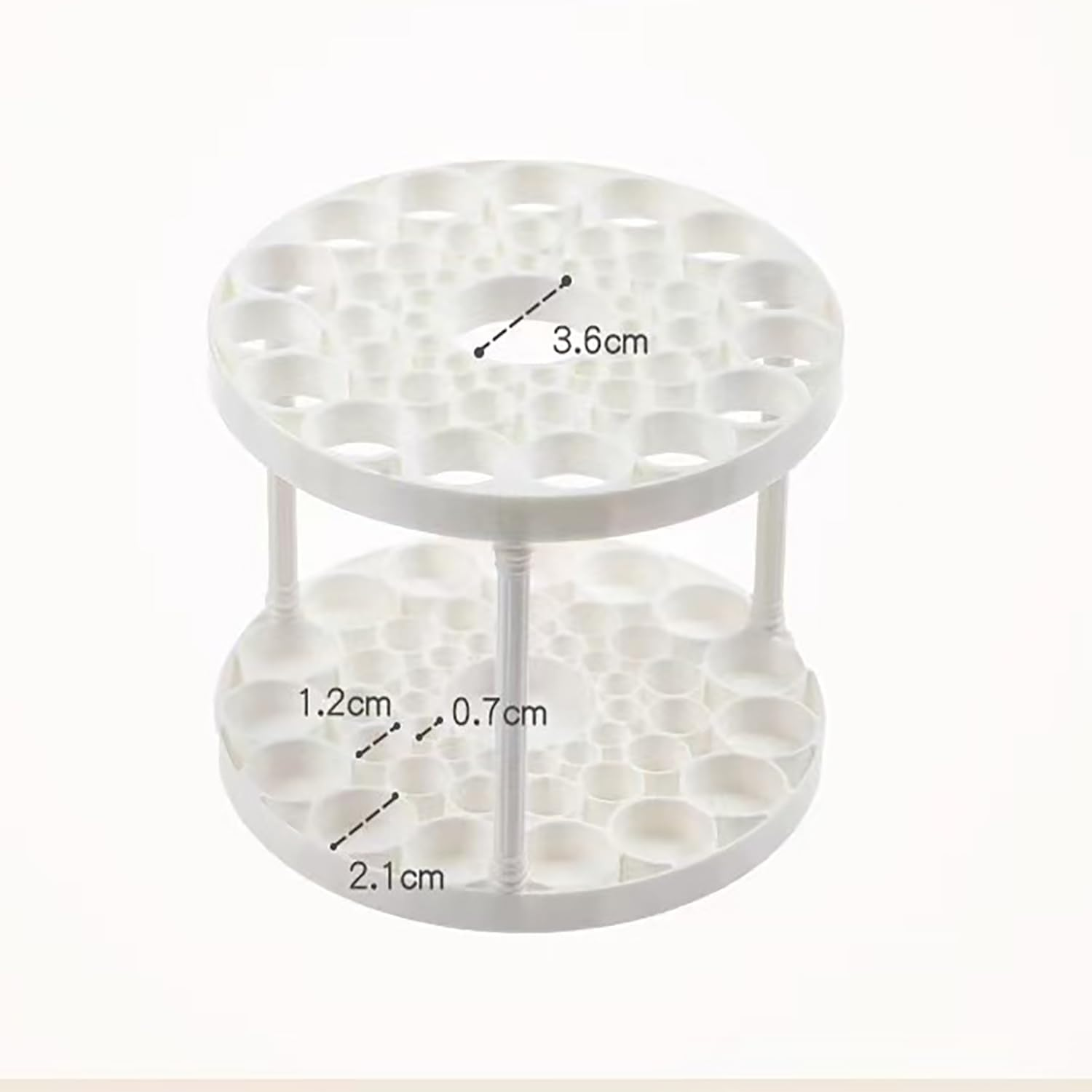 Makeup Brush Storage Rack - Brush Organizer with 45 Holes Stand Brush Holder,Large Capacity Desktop Organizer Used to Storage round Cosmetic Supplies，It Can Also Be Used to Store Paintbrushes image number 2