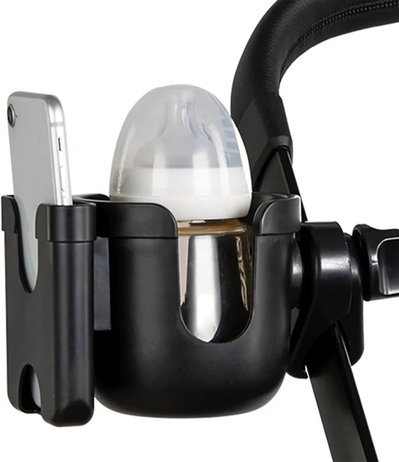 BGENHPON Stroller Accessories Cup Holder with Secure Phone Pocket Anti-Slip Design Fits Most Strollers Including Uppababy Nuna Doona for Outdoor Activities image number 5