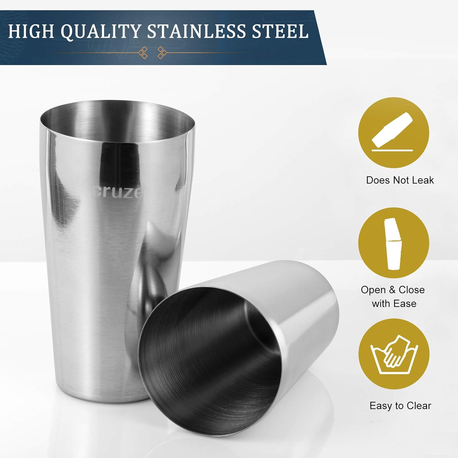 9-Piece Cocktail Shaker Set &ndash; 800Ml Boston Shaker Dual Jiggers Muddler Bar Spoon Strainer Tongs & Pourers &ndash; Gift Box for Home Entertaining image number 2