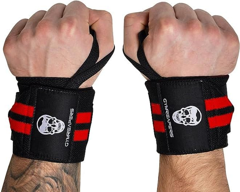 Gymreapers Weightlifting Wrist Wraps (Competition Grade) 18" Professional Quality Wrist Support with Heavy Duty Thumb Loop - Best Wrap for Powerlifting, Strength Training, Bodybuilding image number 3