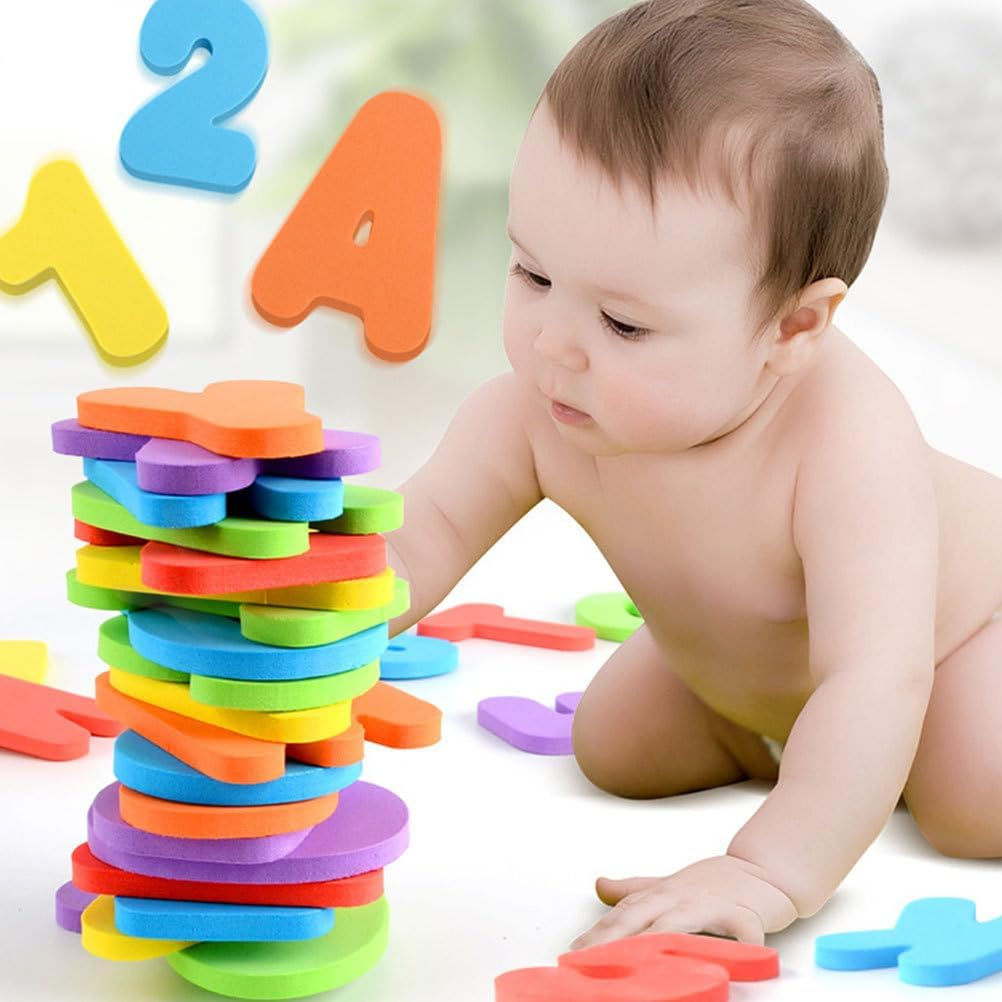 Vaguelly 1 Set Foam Letters Large Foam ABC Letters Number Baby Bath S Kids Bath Time Fun with Net Toy Adhesive Stickers Eva Child Take A image number 3