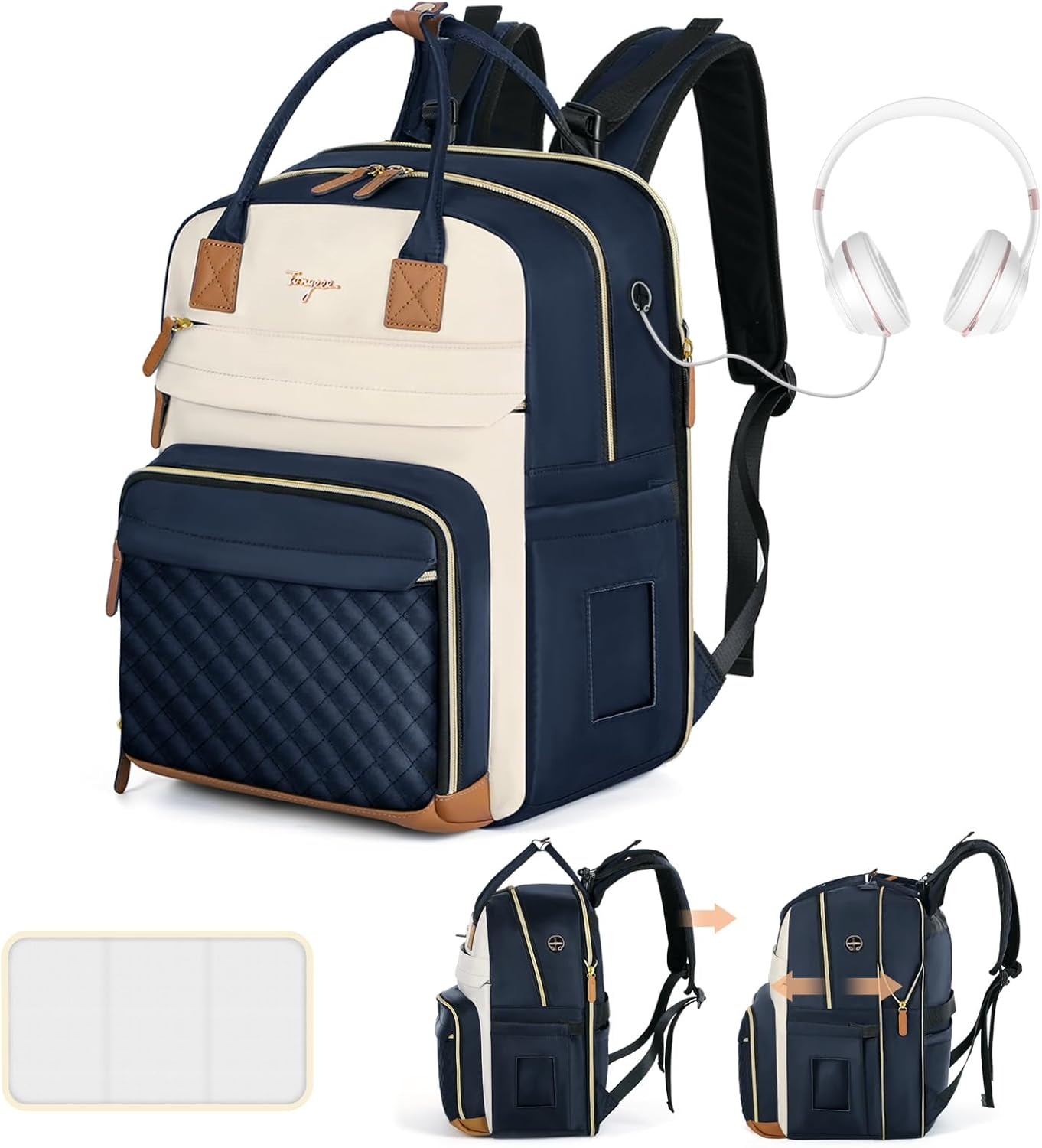 Extra Large Diaper Bag Backpack, Diaper Bag for 2 Kids, Twin Diaper Bag 25-37L Expandable