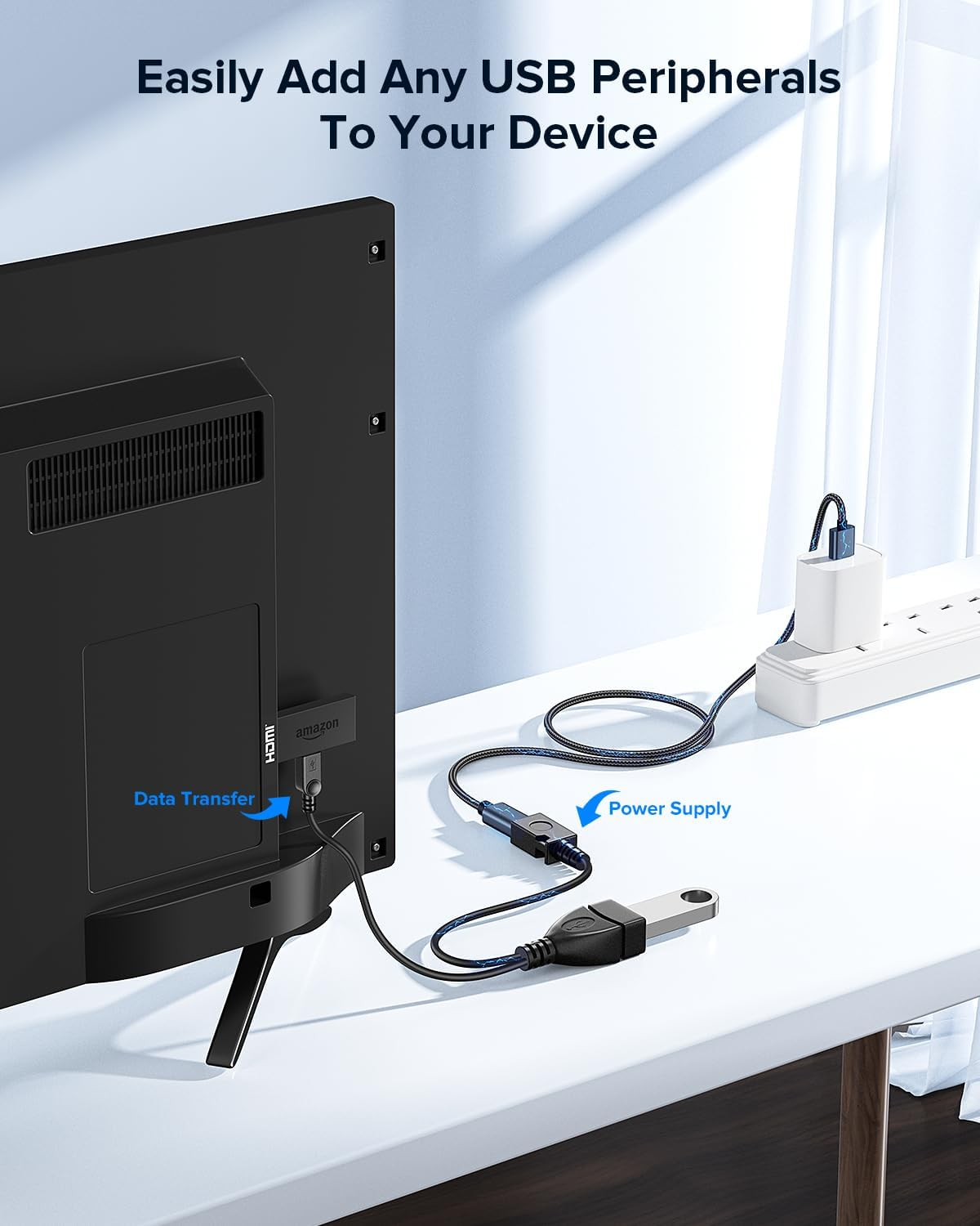 ANDTOBO Micro USB OTG Adapter with Power for Fire Stick/Host Devices Etc - 2 Pack image number 1