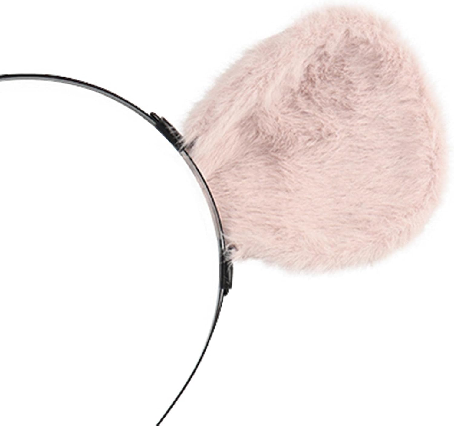 2 Pieces Mice Costume Set Mice Ears Headband and Tail Party Decoration Plush Hair Hoop Headwear Hair Accessories for Role Play Masquerade, Pink