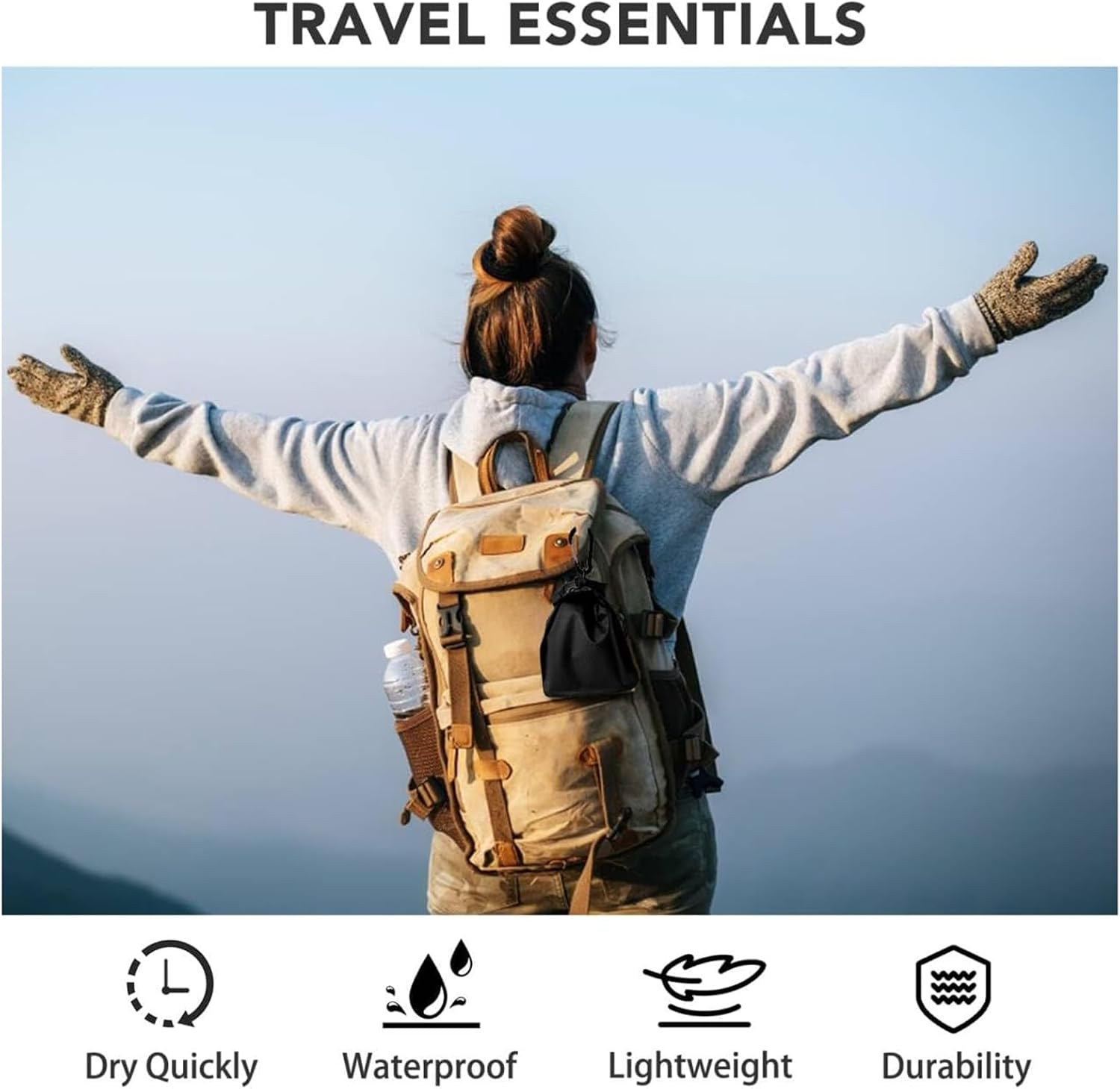 Travel Soap Bag & Case Box - Waterproof, Leakproof, Quick Drying for Soap Bar, Portable Sealing Soap Holder with Lathering Bag & Carabiner for Travel, Camping, Outdoor (Black) image number 4