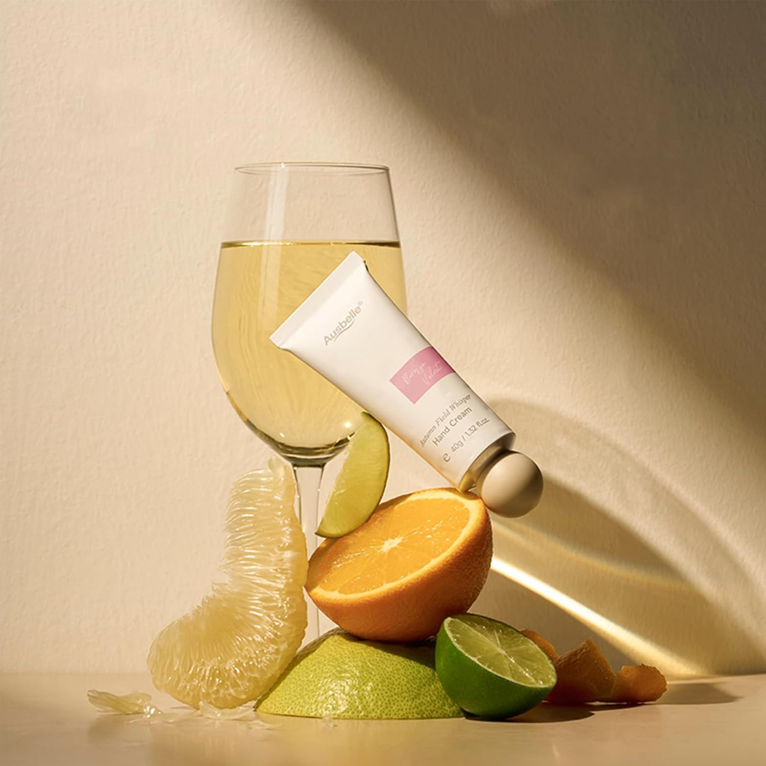 Ausbelle Wine-Aroma Hand Cream Set, Hydrating & Brightening, Moisturising Hand Care, Citrus | Fruity | Gourmand Aroma, Smooth & Soft Hands, 3 &times; 40G image number 2