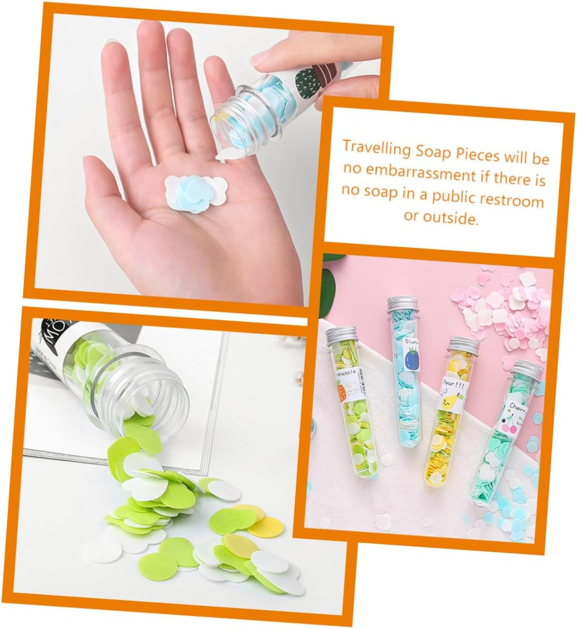 KOMBIUDA 12 Pack Portable Travel Soap Sheets Hand Soap Sheets for Travel Small for The-Go