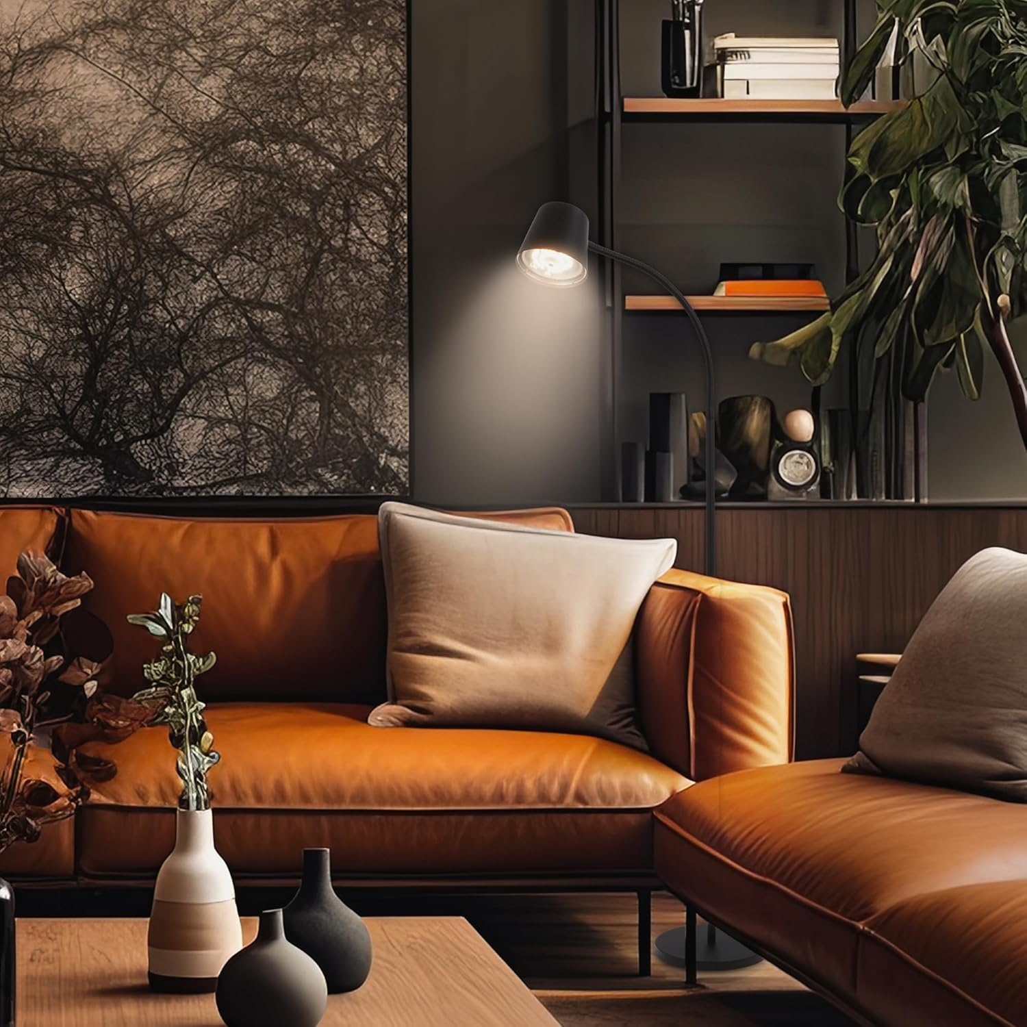 BRILONER - LED Floor Lamp Wireless with Touch, Continuously Dimmable, Battery & Light Source Exchangeable, Battery Floor Lamp, Reading Lamp, Living Room Lamp, Ceiling Floodlight, Floor Lamp, 126.5 Cm image number 5