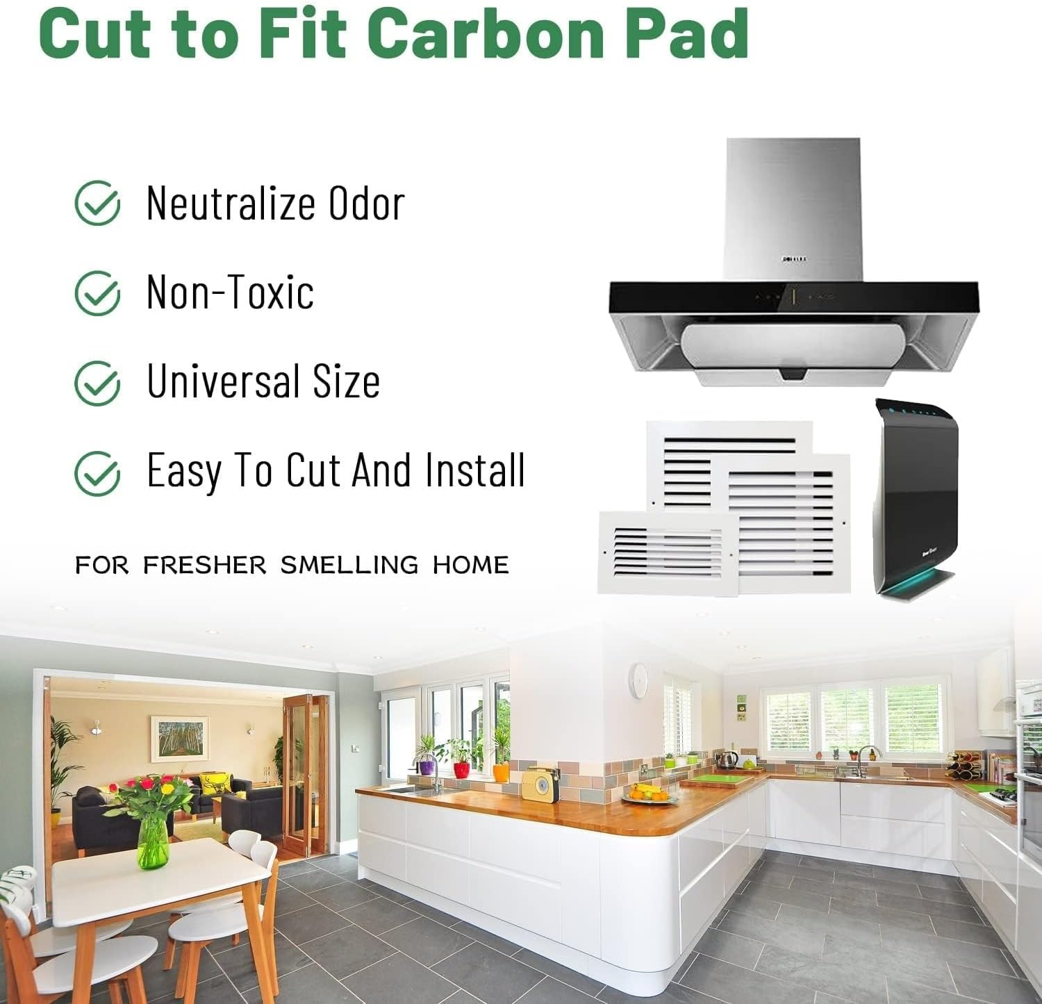 NIVMOWN Cut to Fit Carbon Pad Pre Filter Roll for Air Purifiers Furnace Filters Trash Cans and Air Conditioner Filters image number 6