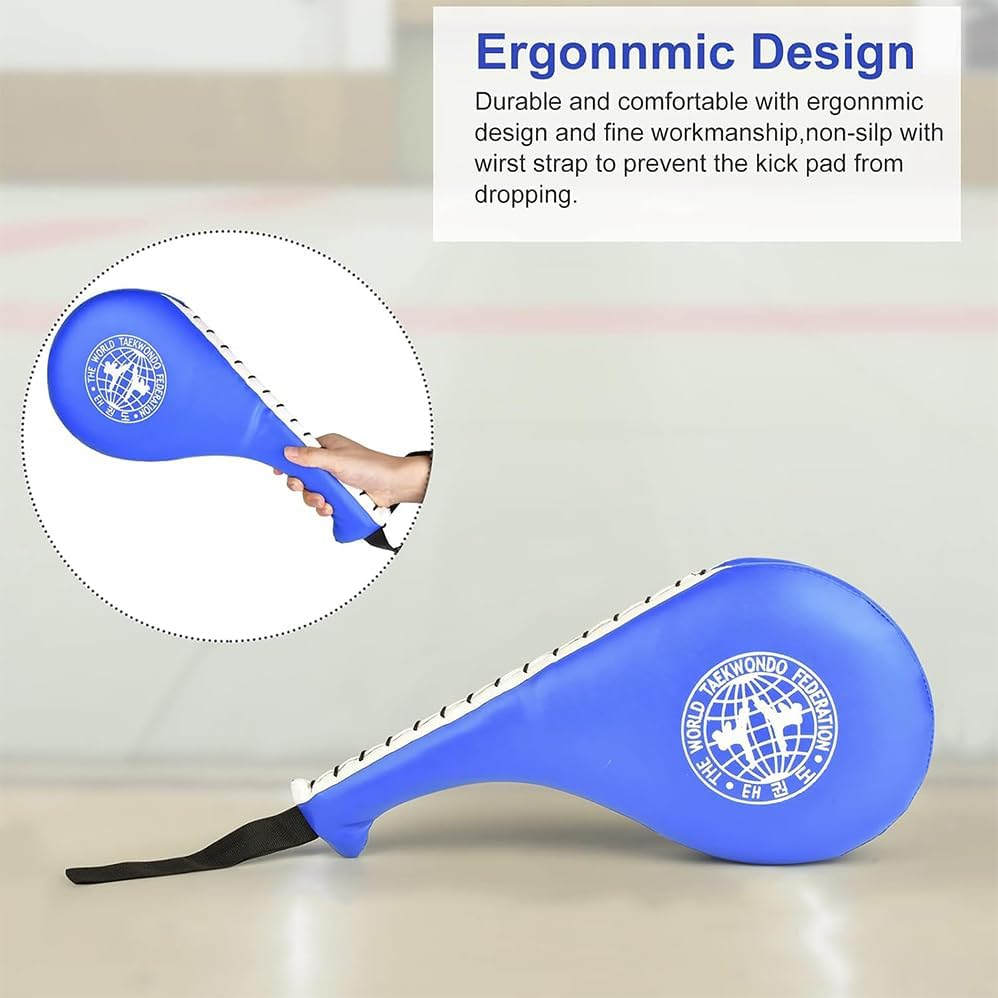 4PCS Taekwondo Kick Pad(2 Red and 2 Blue),Karate Martial Arts Training Equipment Kicking Target,Karate Martial Arts Strike Targets Kickboxing Training,Durable Striking Pad for Kids Youth Adult. image number 3