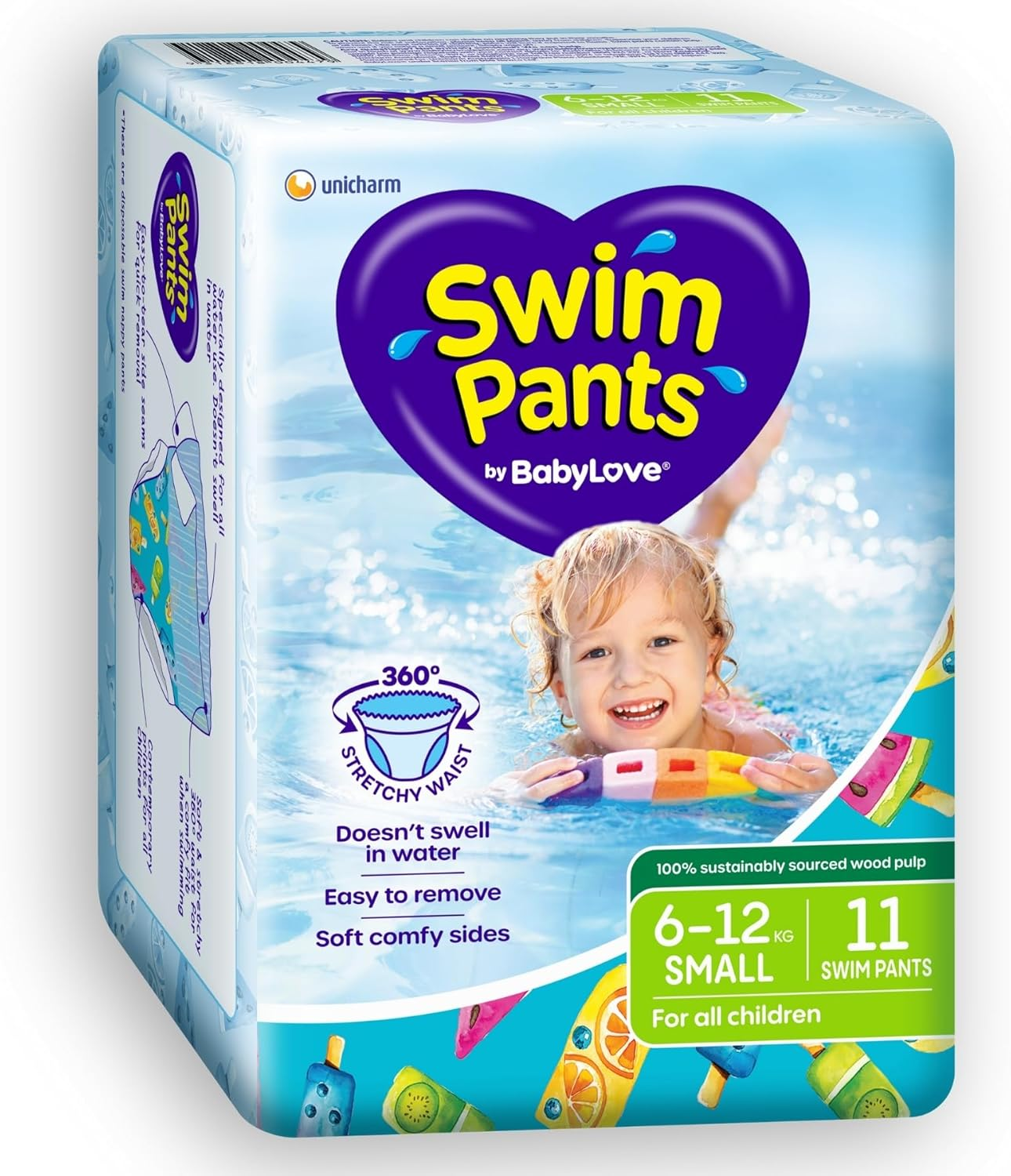 Babylove Swim Pants Small (6-12Kg) 33 Piece (3 X 11 Pack) image number 2