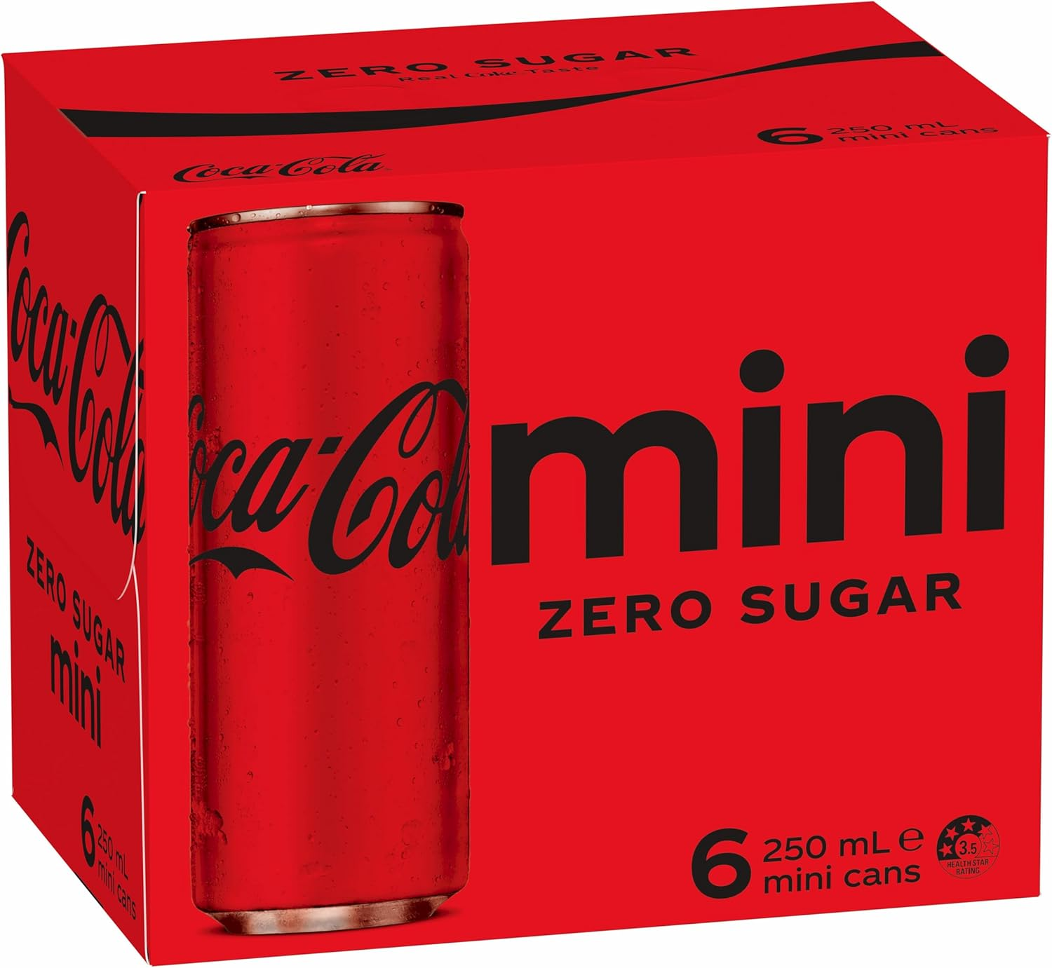 Coca-Cola Zero Sugar Soft Drink Mini Can Multipack 6 X 250 Ml (Packaging May Vary) image number 4