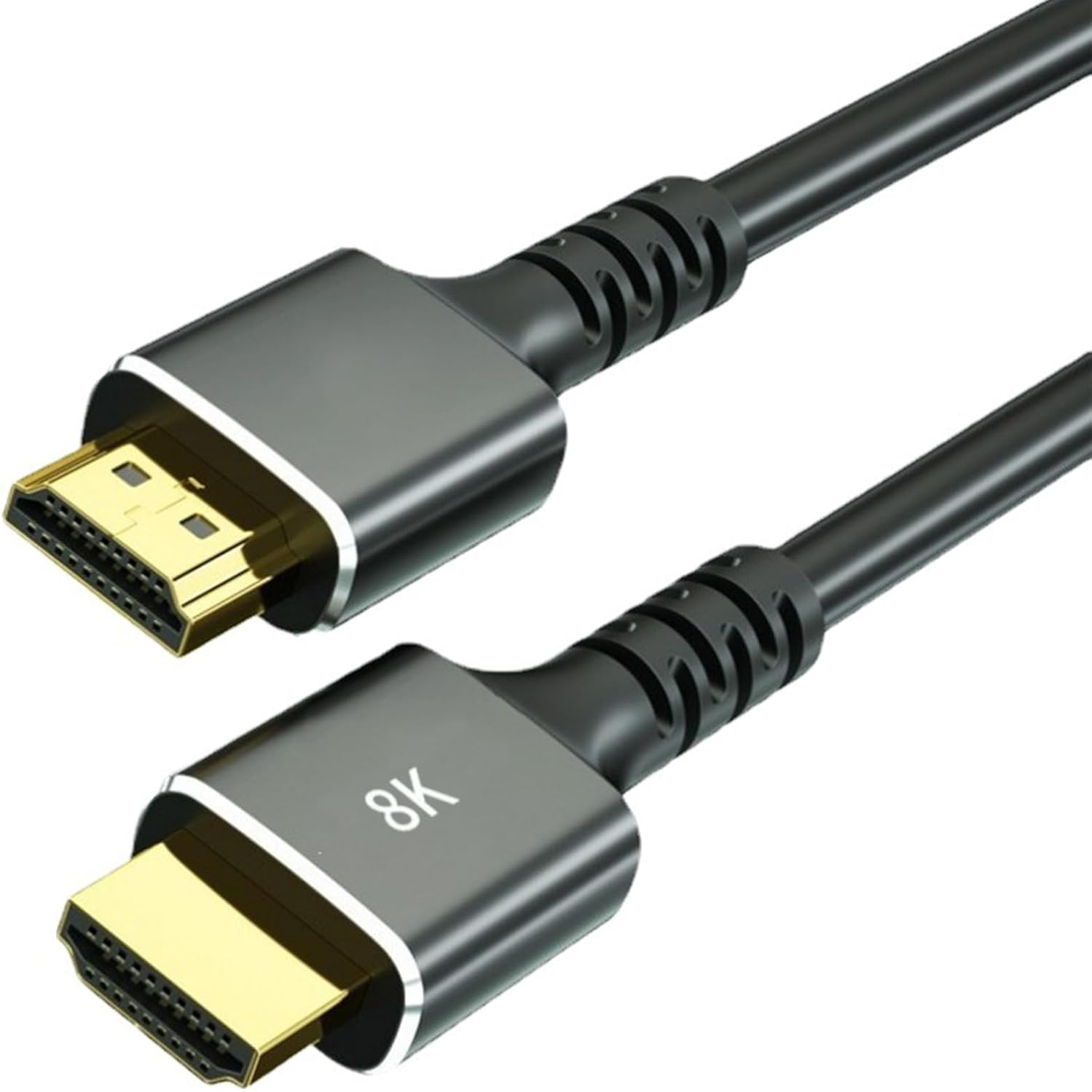 Lizbin 8K Cable 2.1 6.6FT/2M 48Gbps, High Speed Cord, 8K 60Hz 4K 120Hz 2K 240Hz HDR 10 HDCP 2.2 & 2.3 Cables Compatible with Laptop, Monitor, TV, PS5, PS4, More (Black)