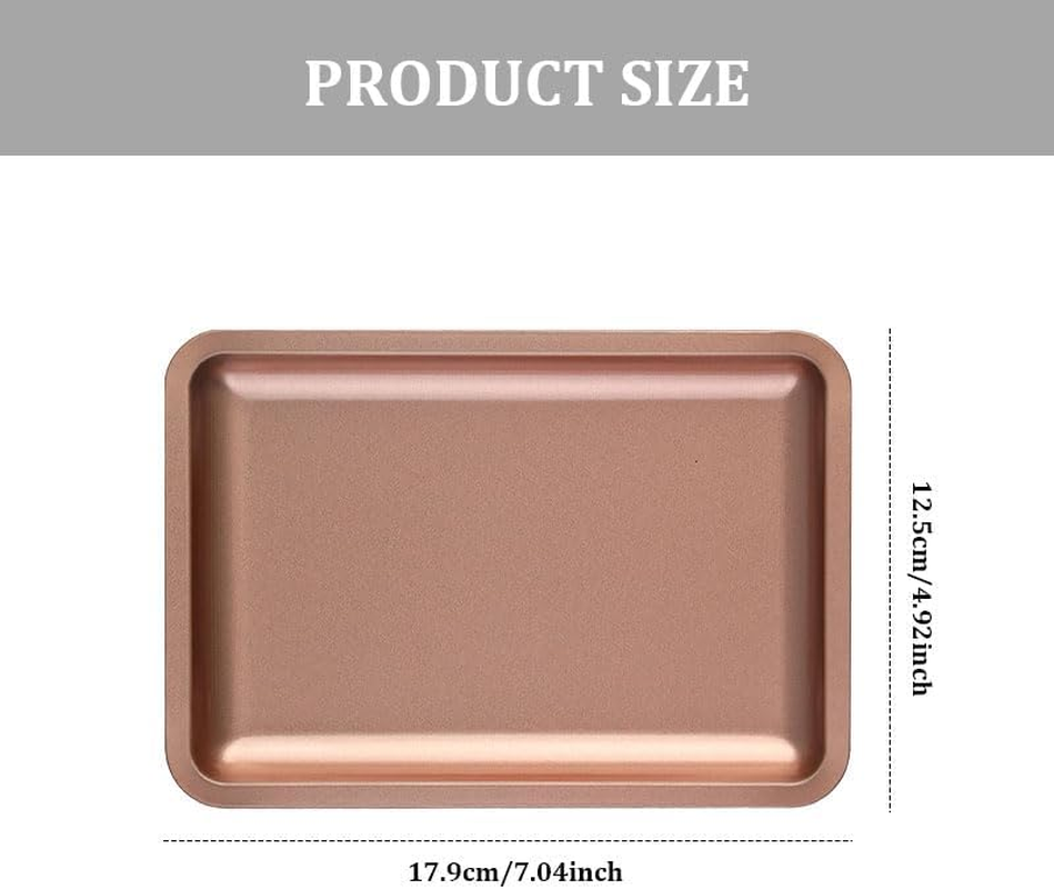 1 PCS Blue Stainless Steel Tray, Small Decorative Storage Tray for Bathroom, Washbasin, Bedroom, Foyer, Kitchen image number 5