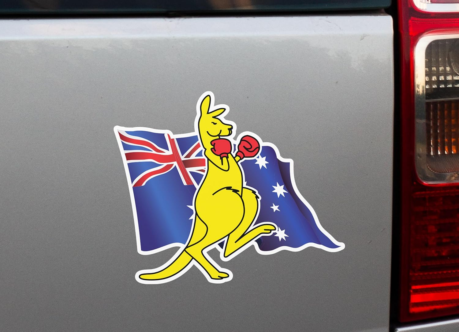 Australia Day Car Decals &ndash; 2 Pack, Large 20X17Cm Vinyl Stickers with Boxing Kangaroo & Flag Design, Weatherproof, Bubble-Free Application, Proudly Australian Made image number 3