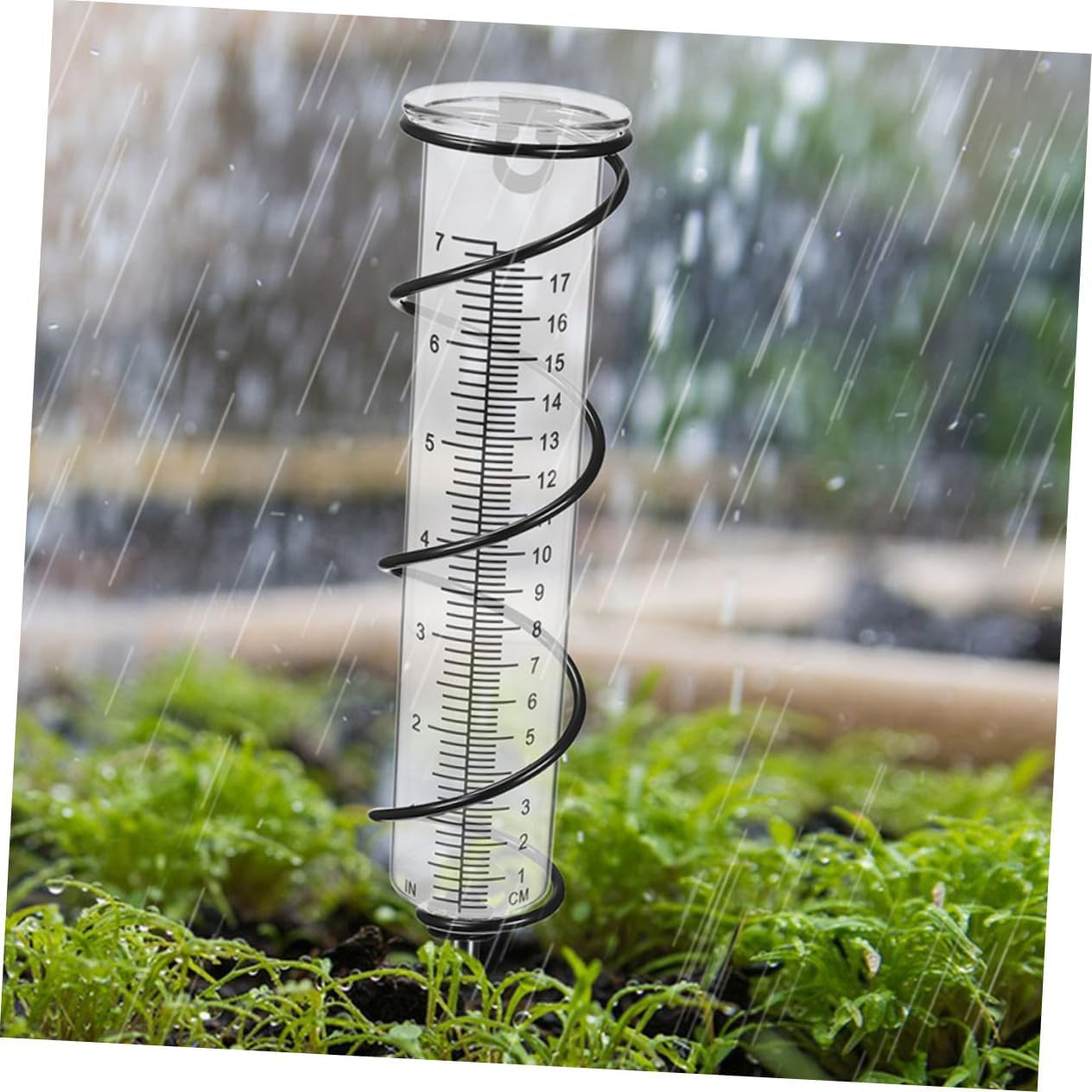 Angoily 2Pcs Clear Plastic Rain Gauge Tubes Lightweight Portable Rain Measuring Tube Replacement for Garden Home Water Level Monitoring Freeze Design image number 3