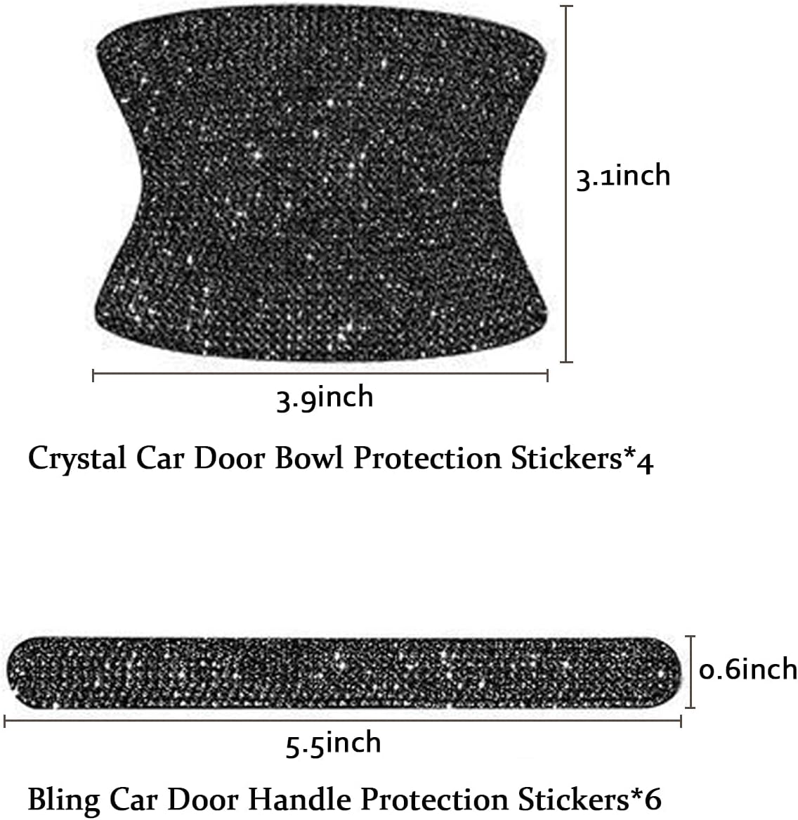 Betterjonny 10PCS Crystal Protector, Rhinestone Stickers Bling Scratch Protector for Women & Girls (Black) image number 1
