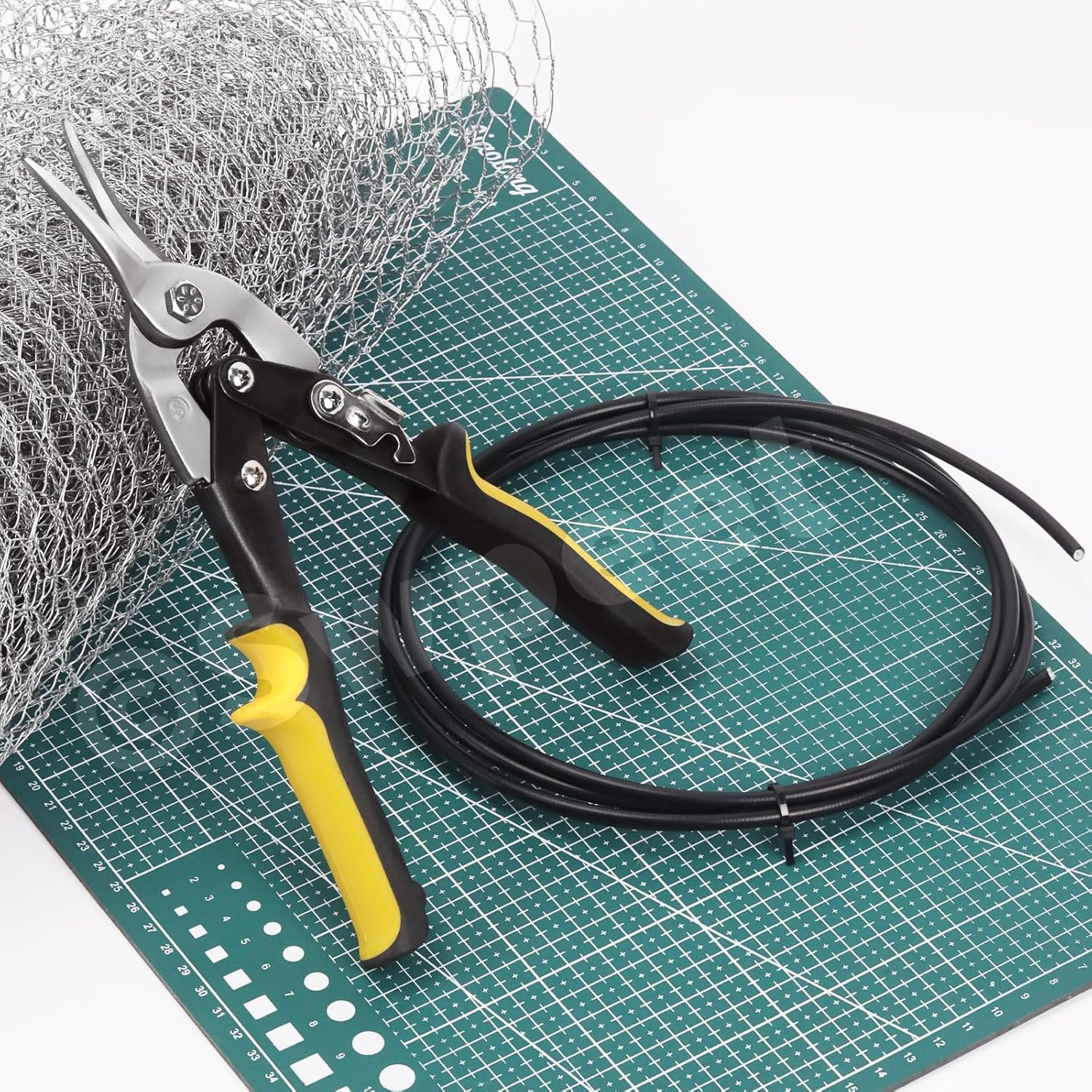 Swpeet 10 Inch Aviation Tin Snips with Ergonomic Handle, Heavy Duty Metal Cutter Long Straight Cut, Aviation Straight Cutters Sheet Metal Shears Tin Snips Ideal for Cutting Metal Sheet image number 1