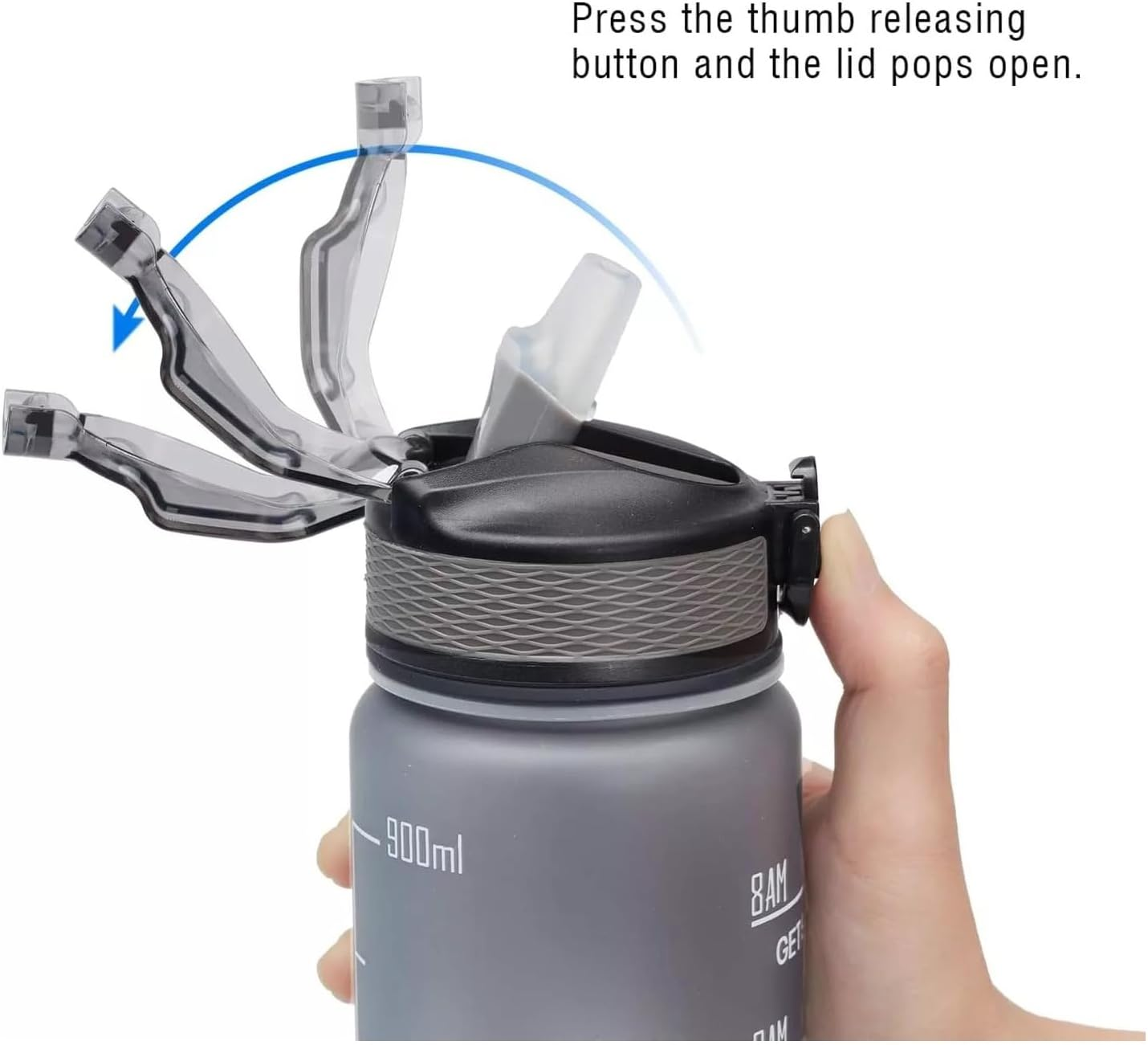 Aegon Gym Water Bottle Sports (BPA Free) | Motivational Time Marked Sipper Bottle for Gym, Office, School, Boys, Girls | Stylish Gym Bottle for Men & Women | Leak Proof Sports Shaker 1 Litre image number 6