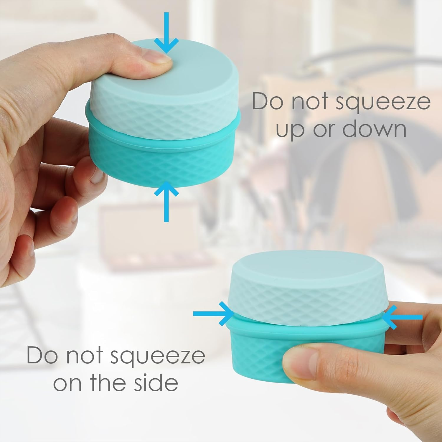 2 Pack Silicone Makeup Containers, Leak-Proof Travel Cosmetic Jars for Creams with Lid, Travel Essentials Accessories for Toiletries (Blue, Pink) image number 4