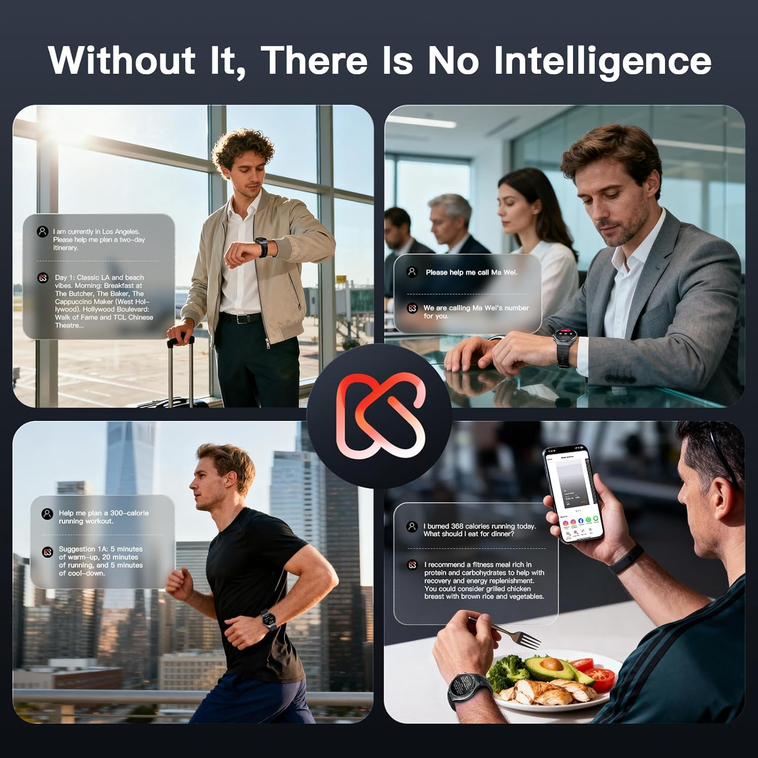 Kieslect AI Smart Watch 1.46" AOD Display GPS Watch Bluetooth Calls Zero-Delay Smart Watches for Men Video Watch Face 14-Day Battery 5ATM Waterproof, 180+ Sports Modes （Elite2） image number 4