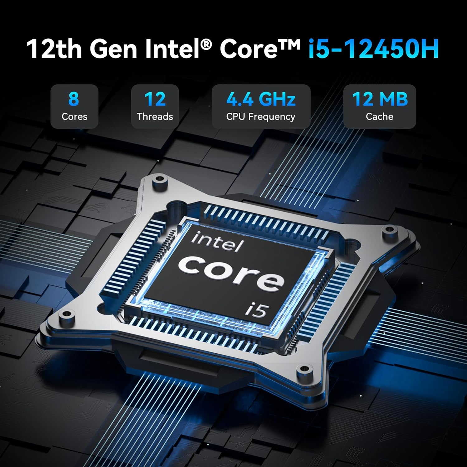 GEEKOM IT12 Mini PC with 12Th Gen Intel I5-12450H NUC 12 Mini Computers, 16GB DDR 512GB Nvme Gen4*4 SSD Windows 11 Pro/Wi-Fi 6E/BT 5.2/USB 4.0/2.5G LAN/8K (3-Year Quality Support) image number 6