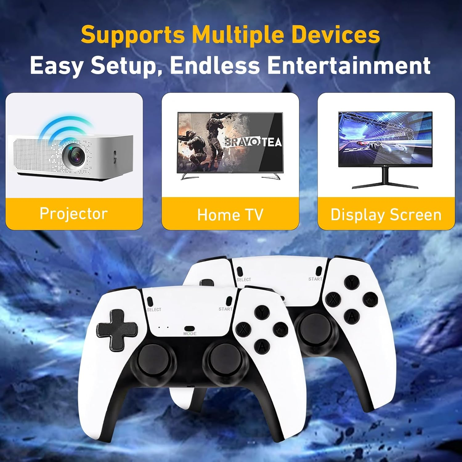 Retro Game Console, Retro Game Stick,2.4G Wireless Mini Video Games Emulator (64G) image number 2